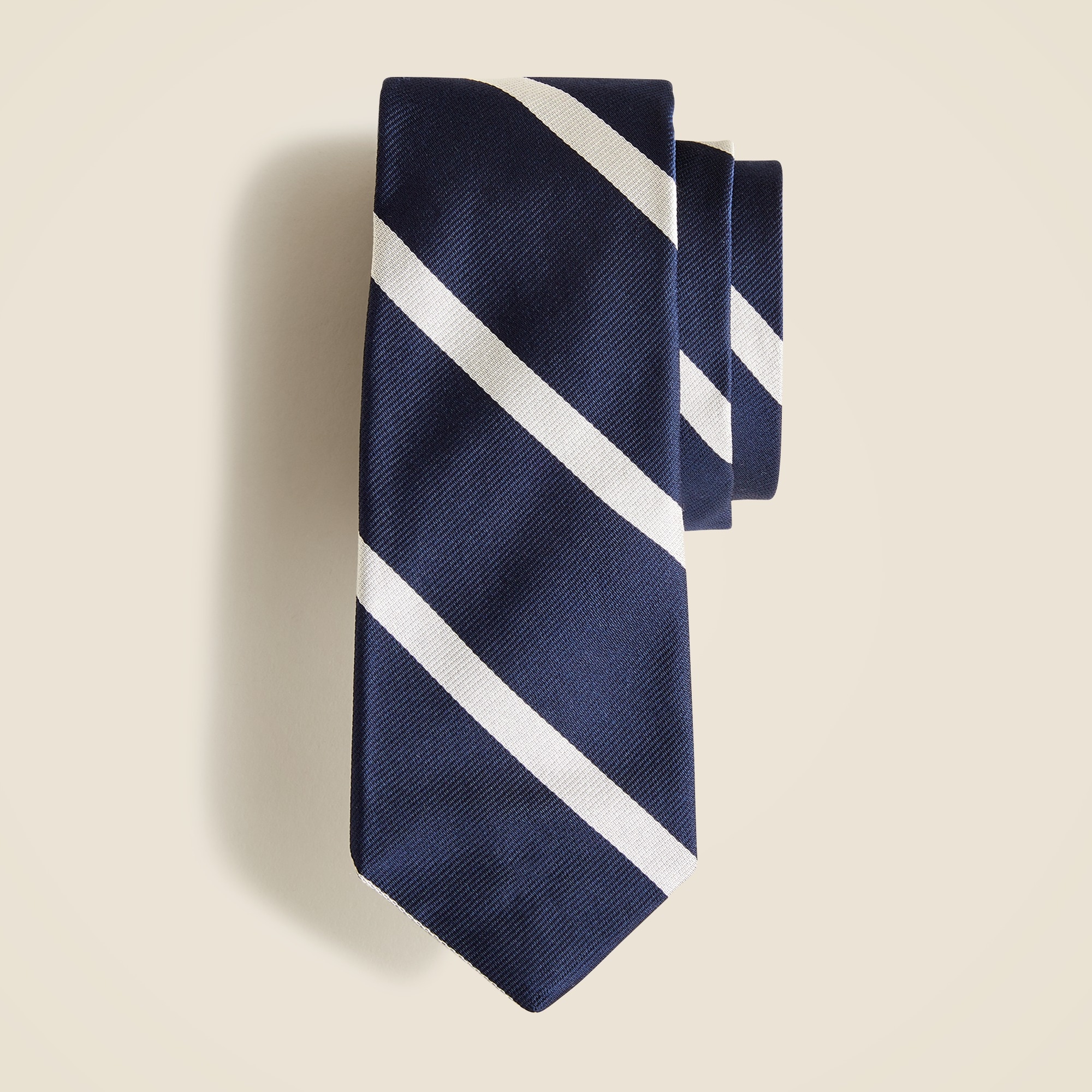 mens English silk tie in diagonal stripe