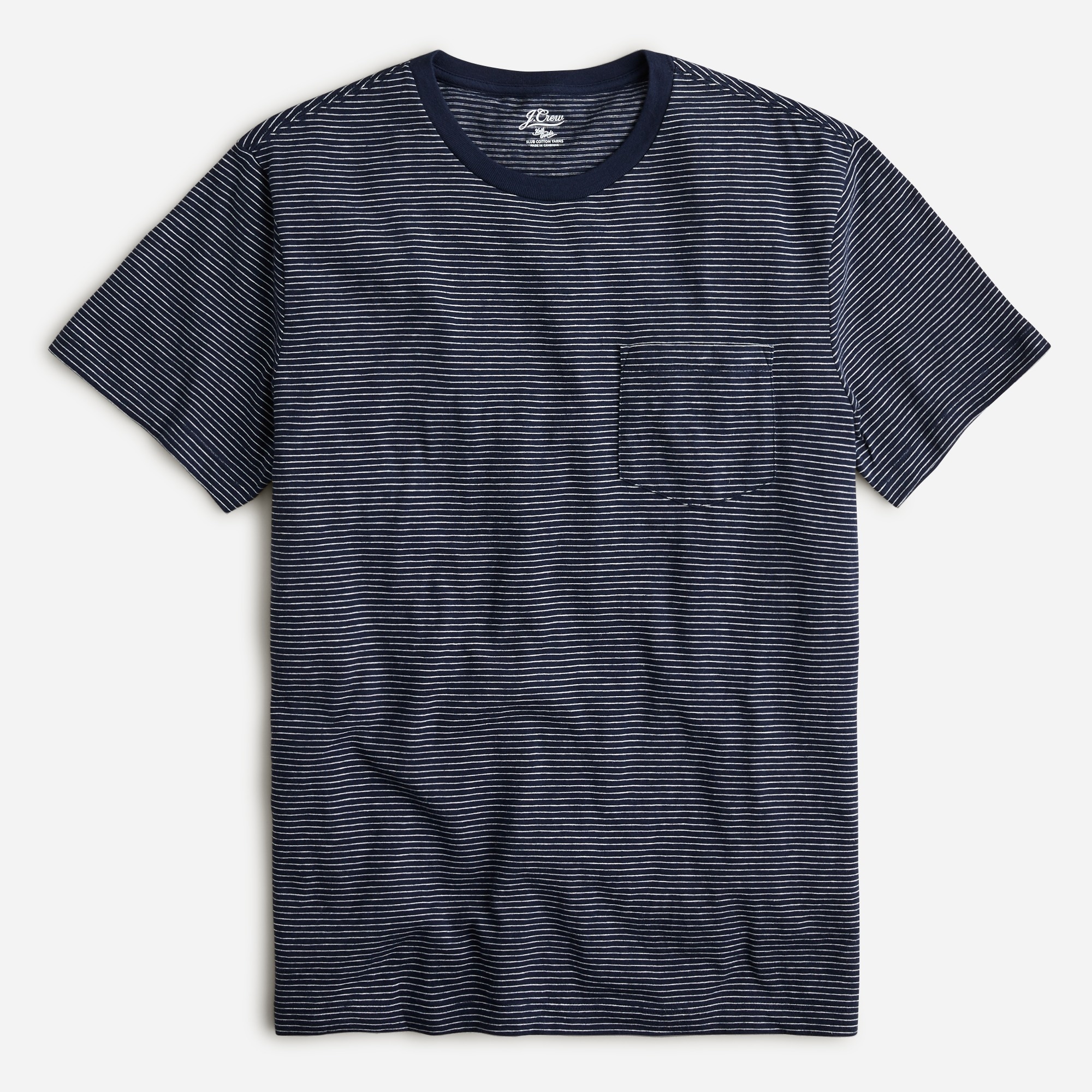  Slub jersey pocket T-shirt in stripe