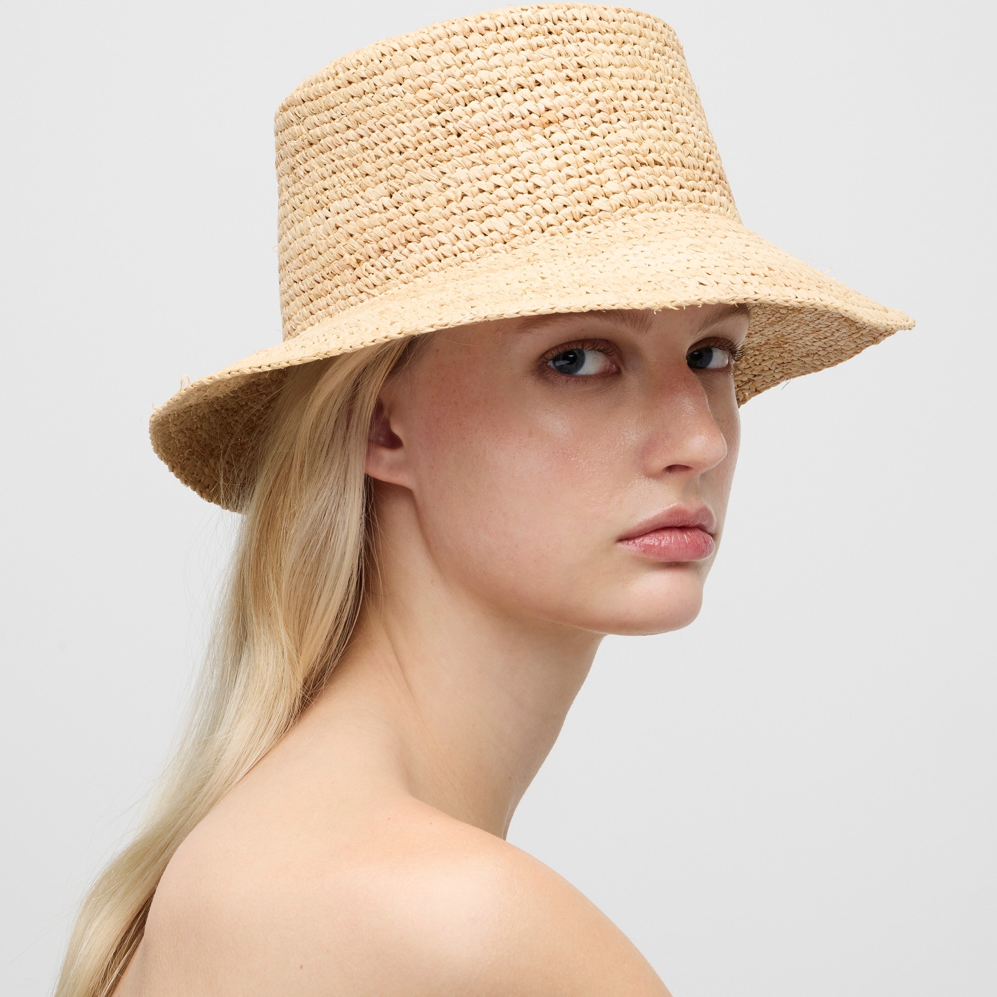 womens Raffia bucket hat