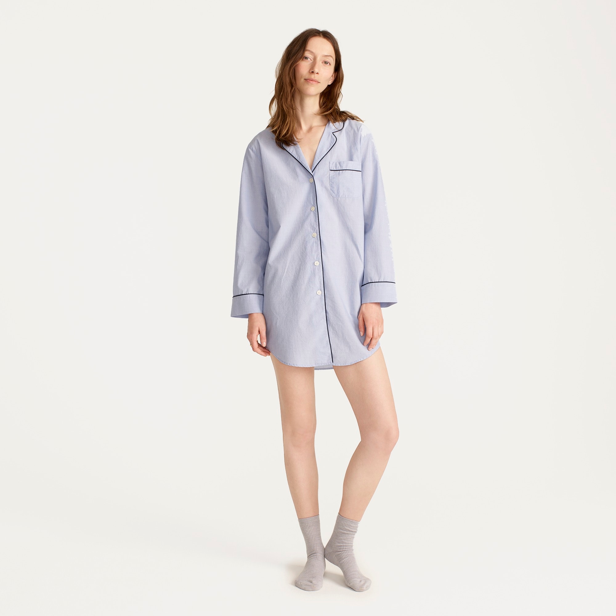 womens End-on-end cotton nightshirt