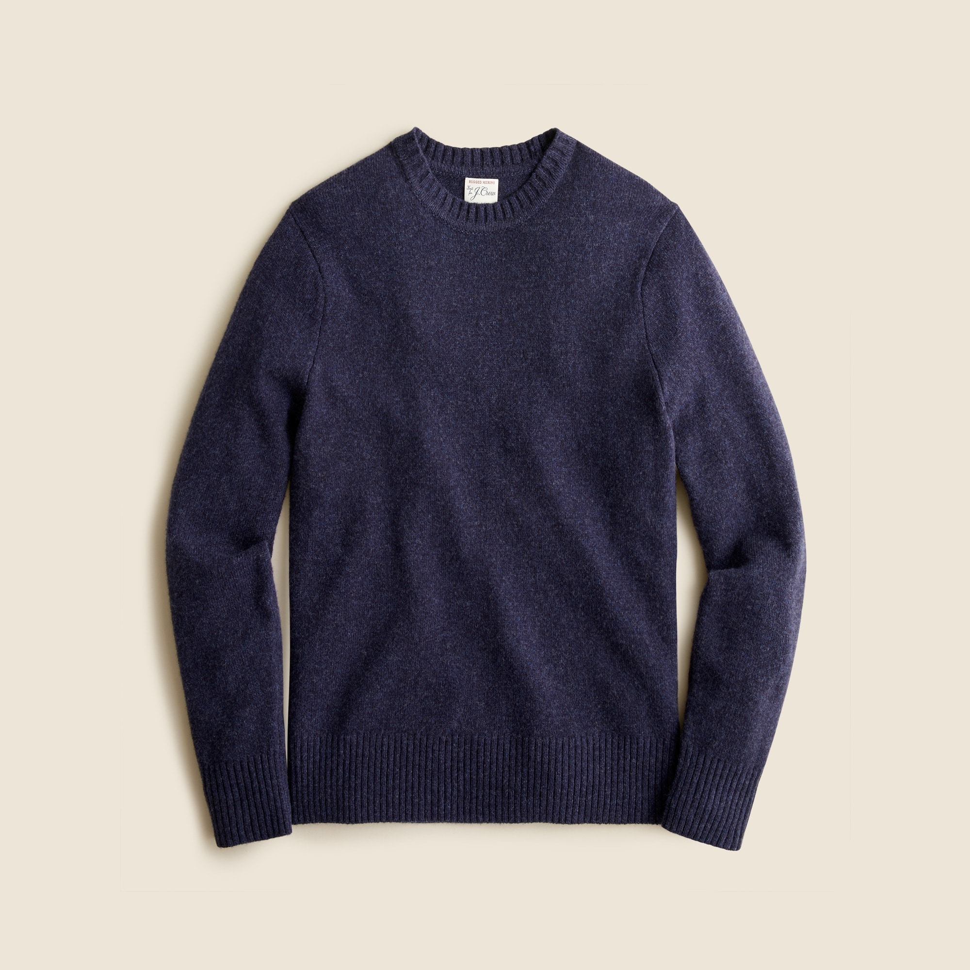  Marled rugged merino wool-blend sweater