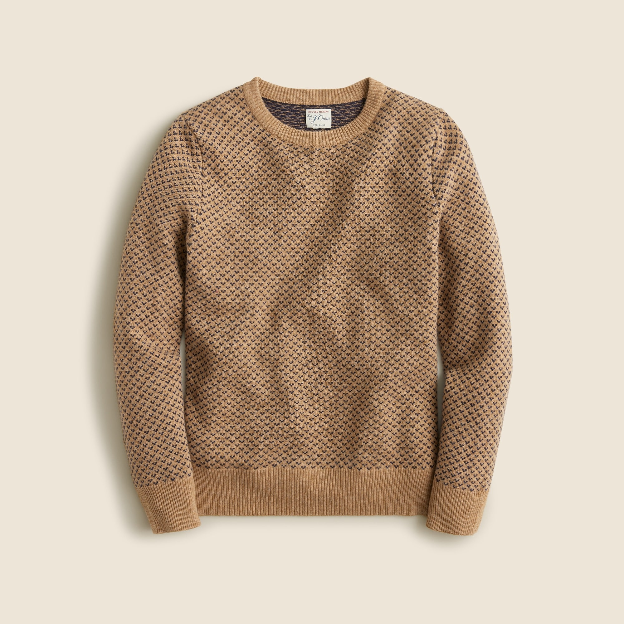  Rugged merino wool-blend bird's-eye sweater