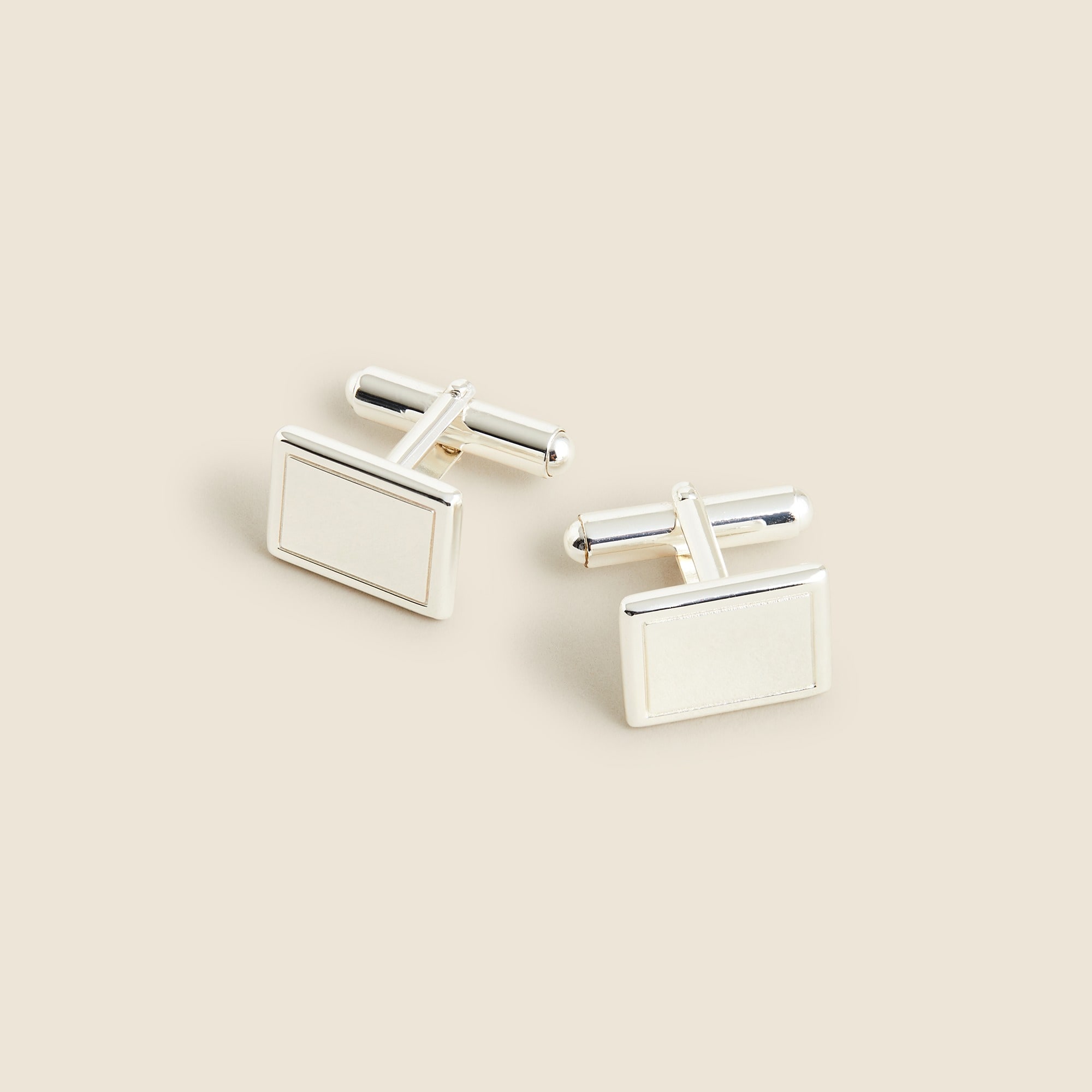 mens Sterling silver rectangle cuff links