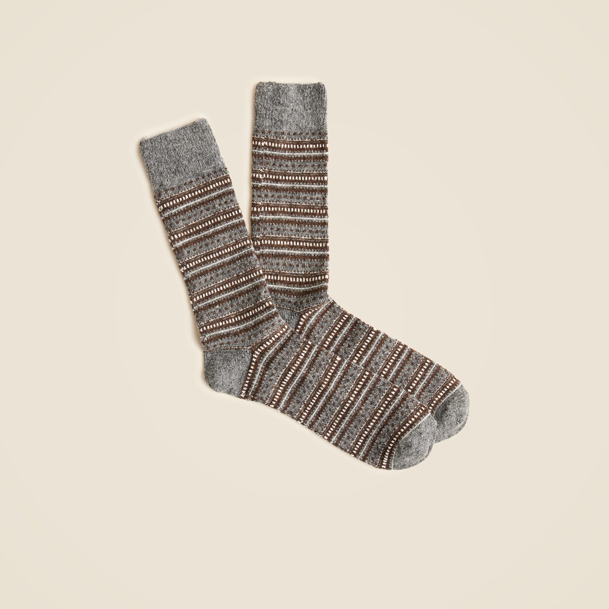 mens Lambswool-blend Fair Isle socks