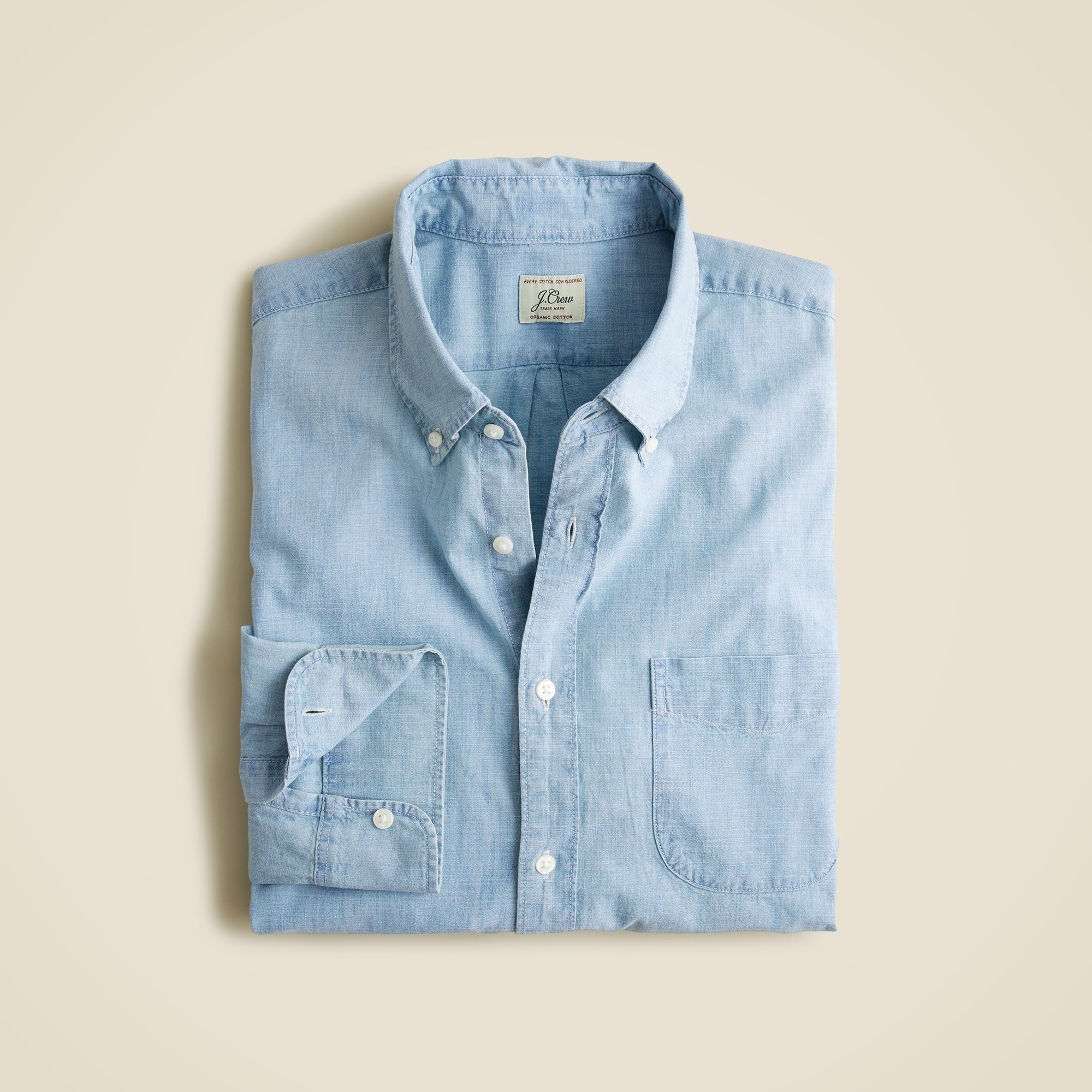  Organic cotton chambray shirt in five-year wash