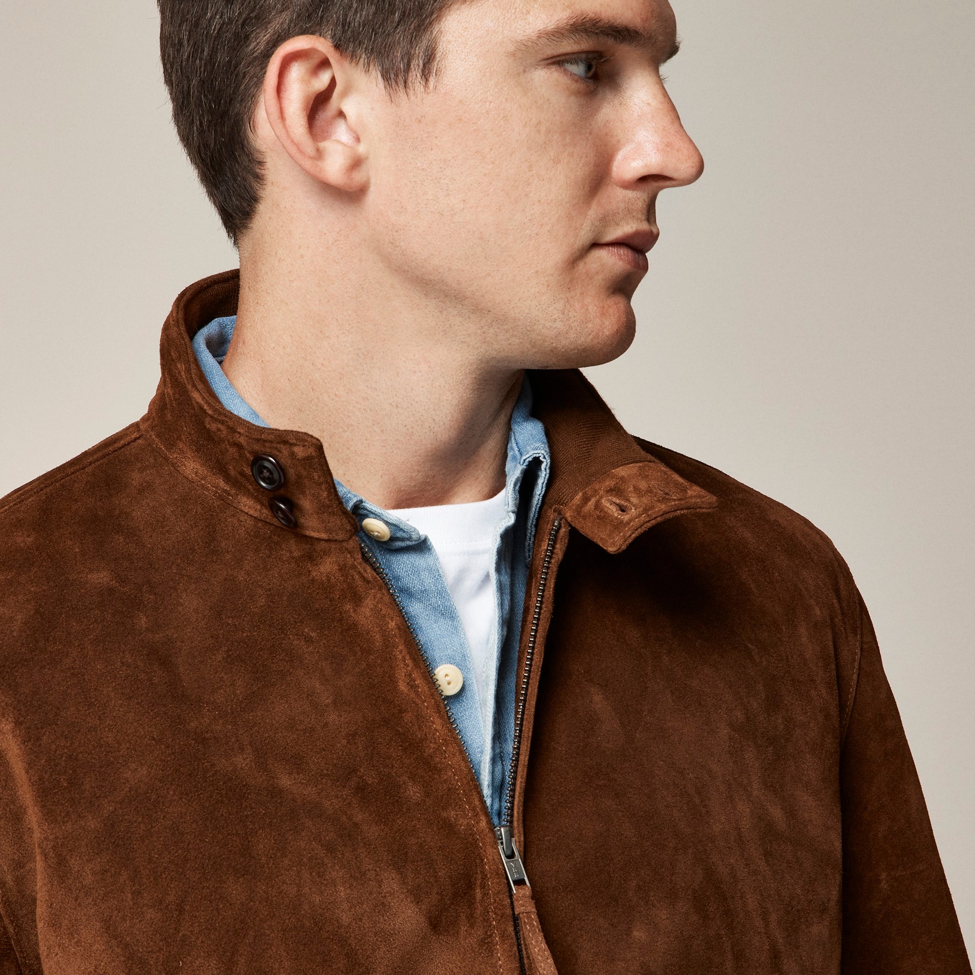 Harrington jacket in Italian suede