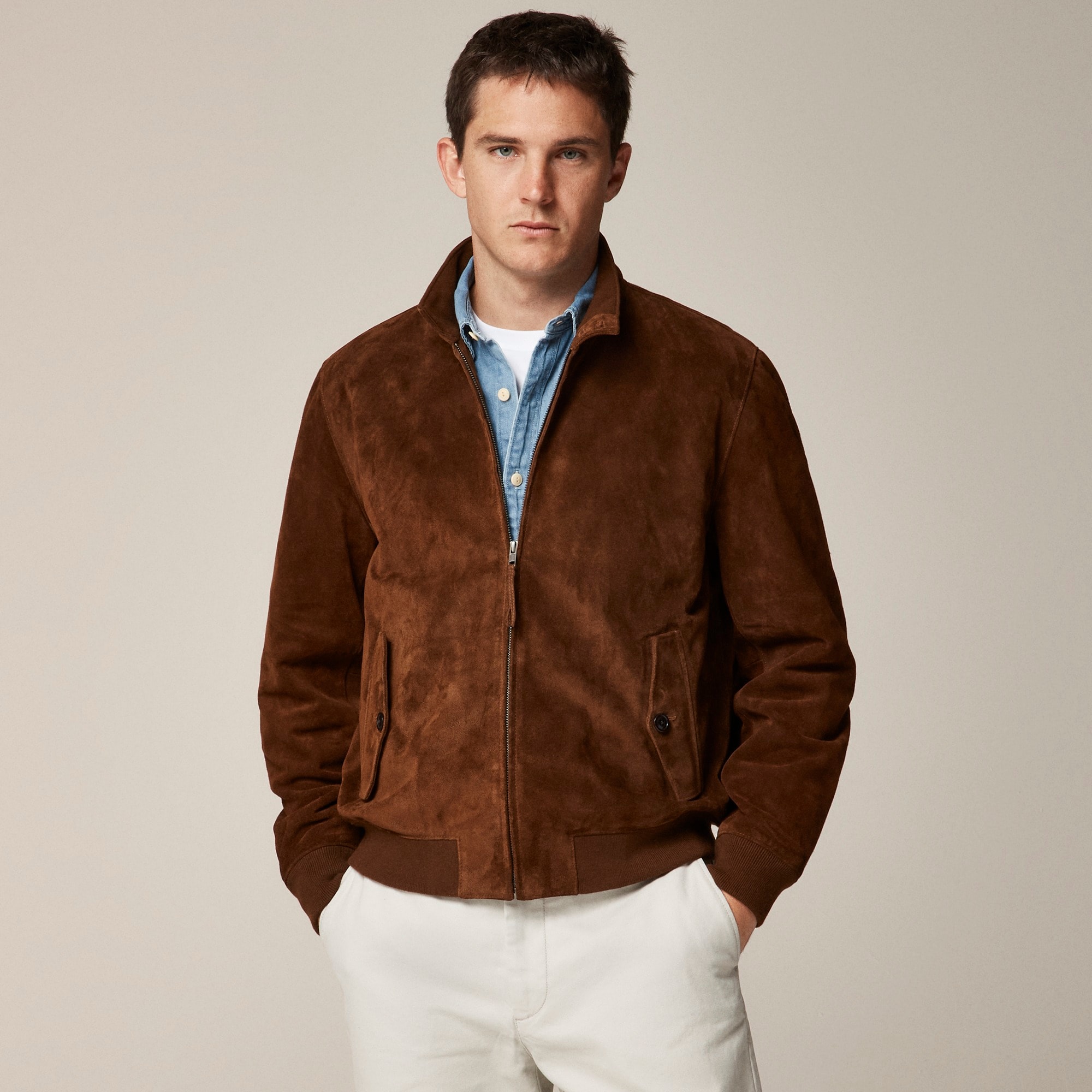 Harrington jacket in Italian suede