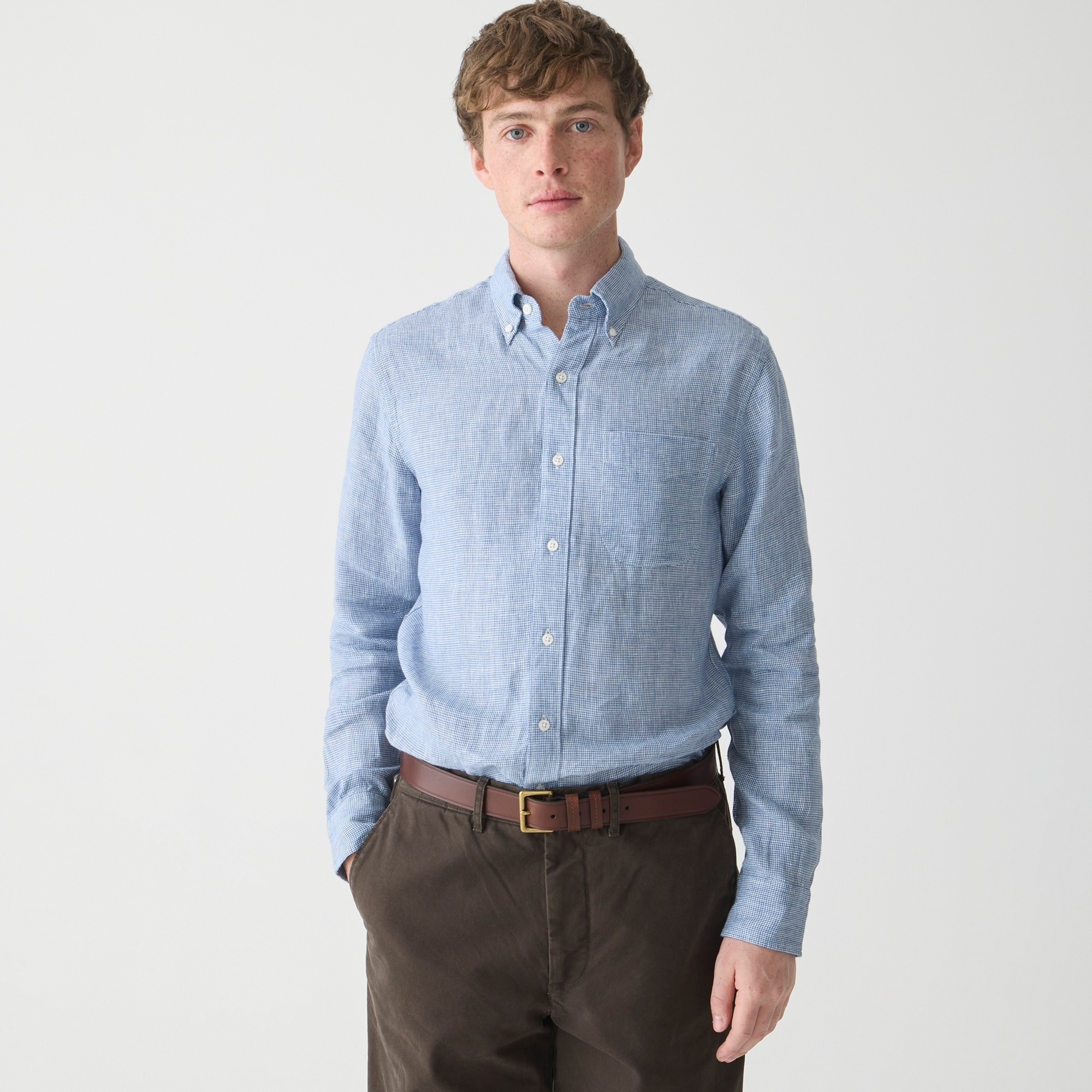 mens Slim Baird McNutt Irish linen shirt