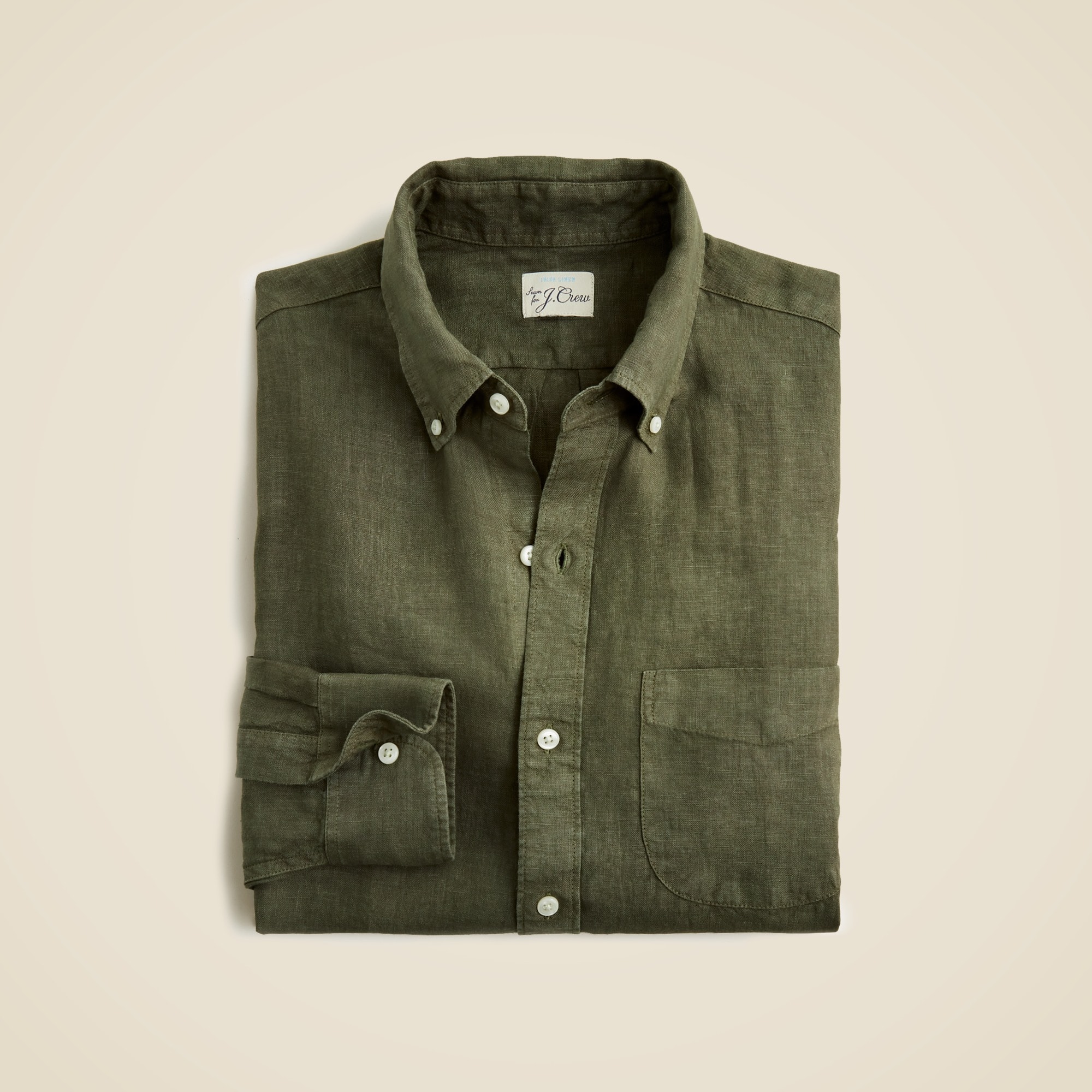 mens Baird McNutt garment-dyed Irish linen shirt