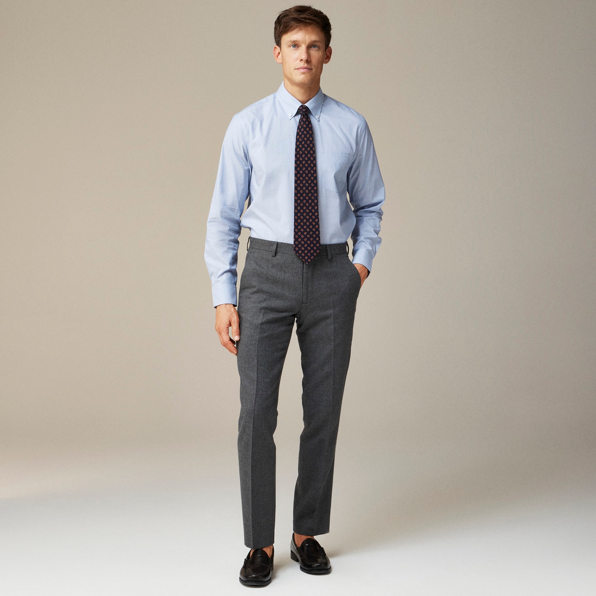 mens Ludlow Slim-fit suit pant in English cotton-wool blend