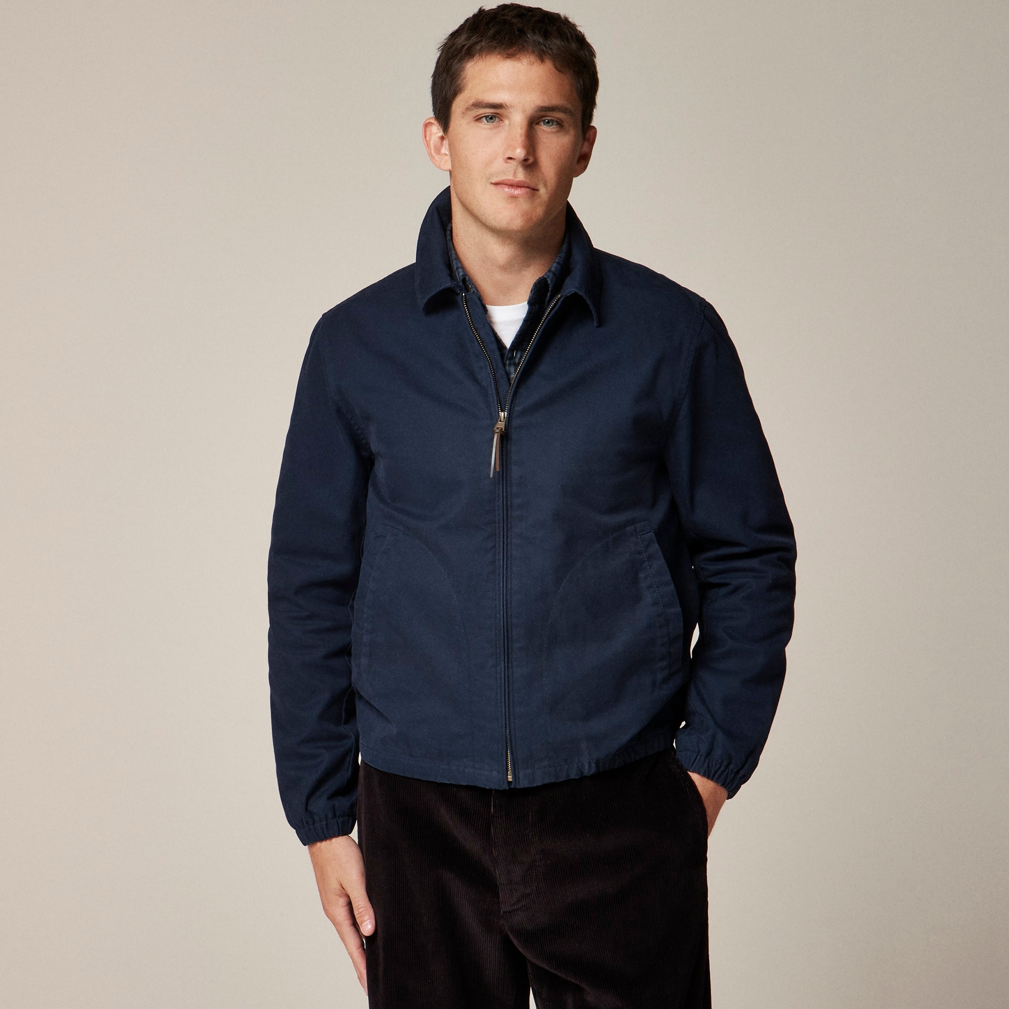 mens Harrington jacket in cotton twill