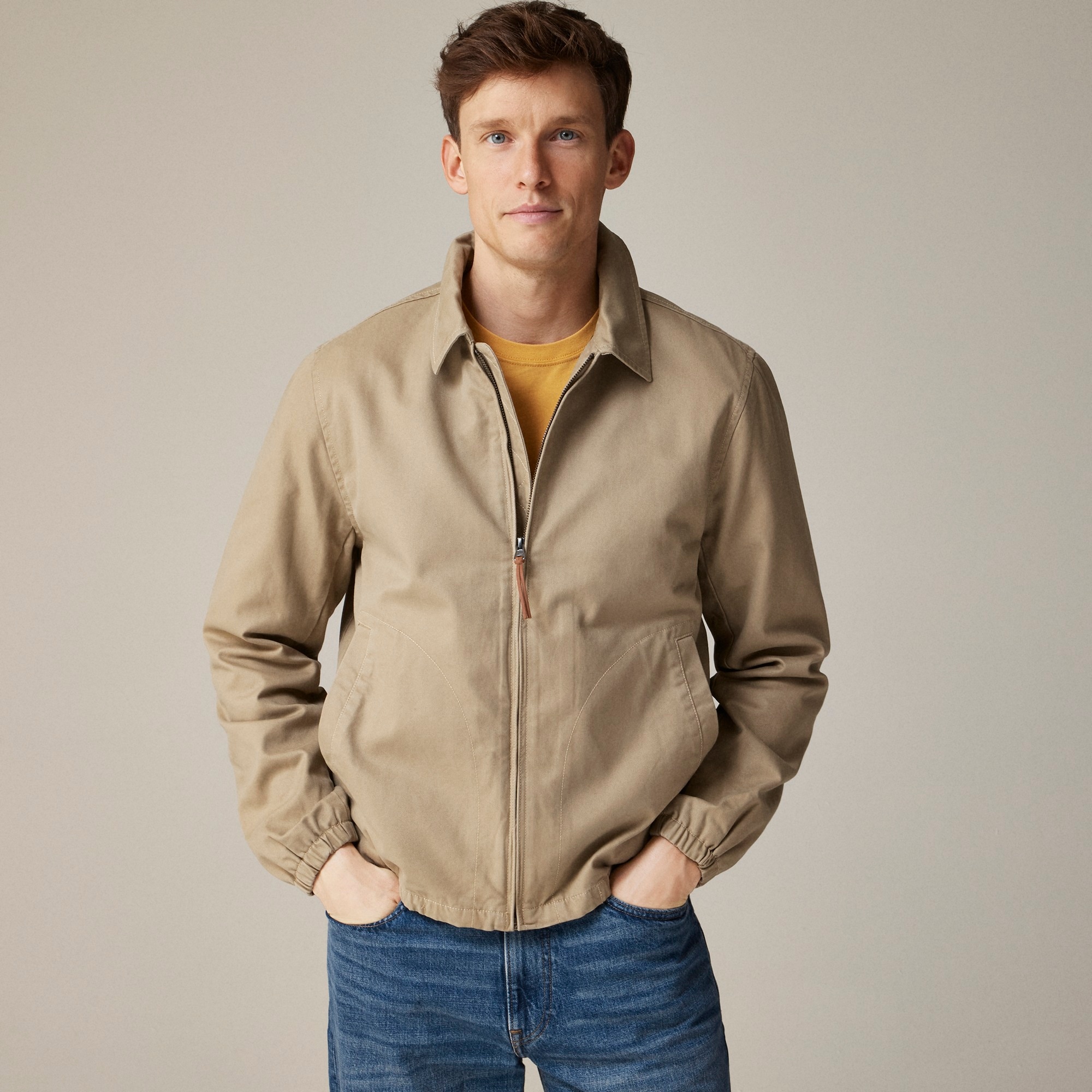 mens Harrington jacket in cotton twill