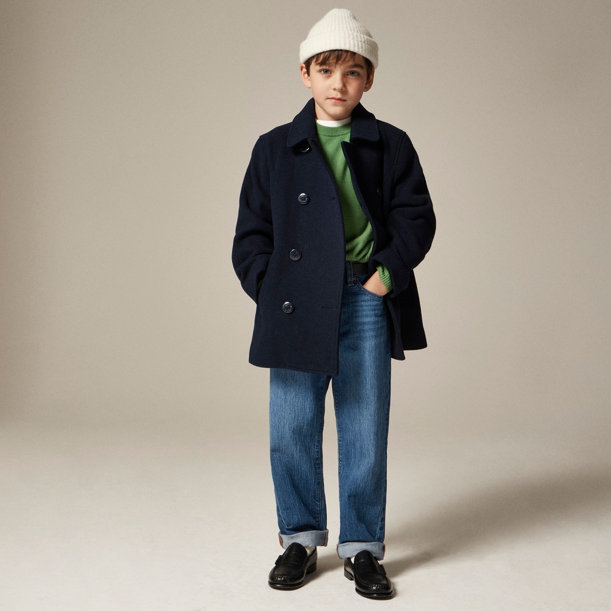 boys Kids' relaxed wool-blend peacoat