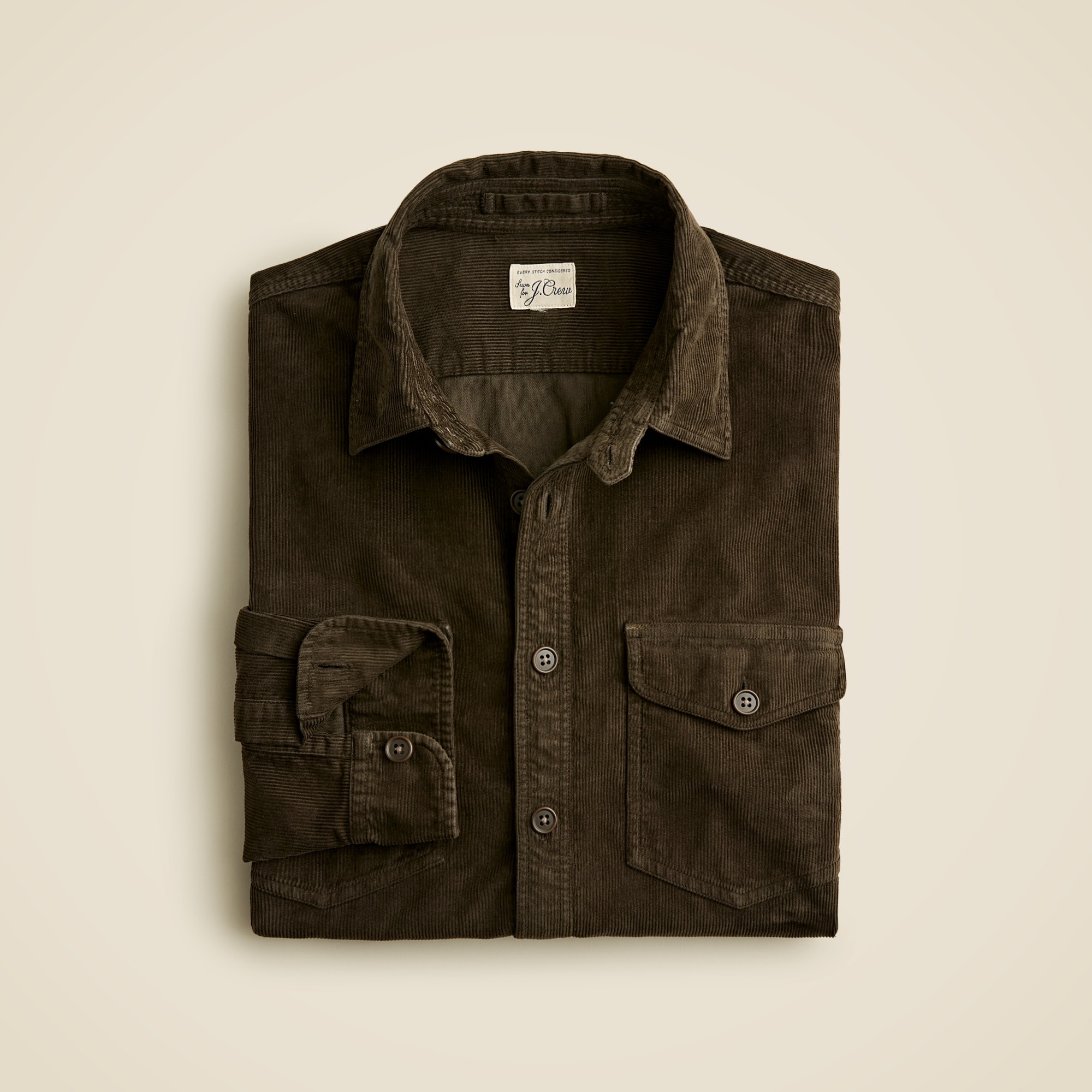 mens Garment-dyed corduroy CPO shirt