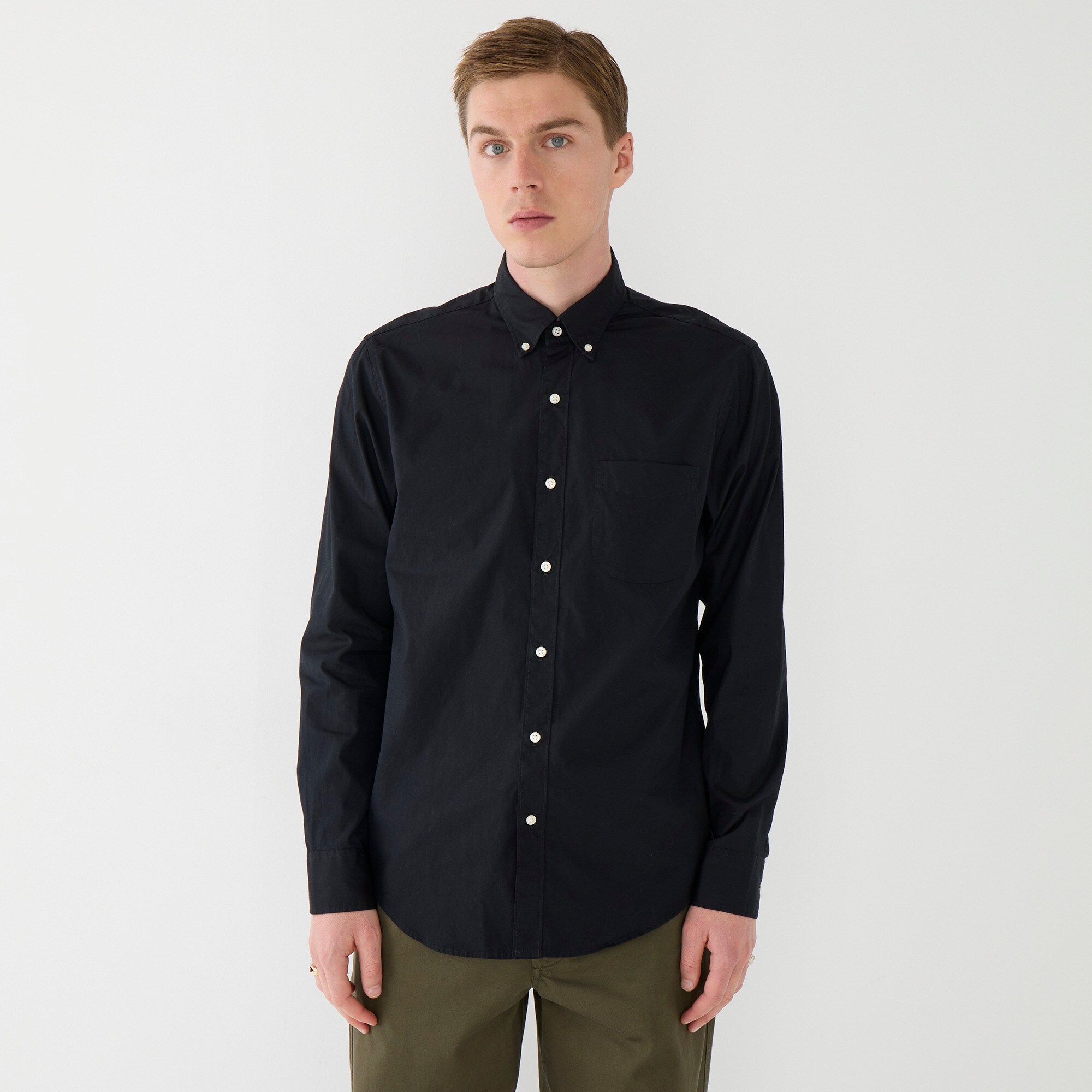 mens Slim Secret Wash cotton poplin shirt