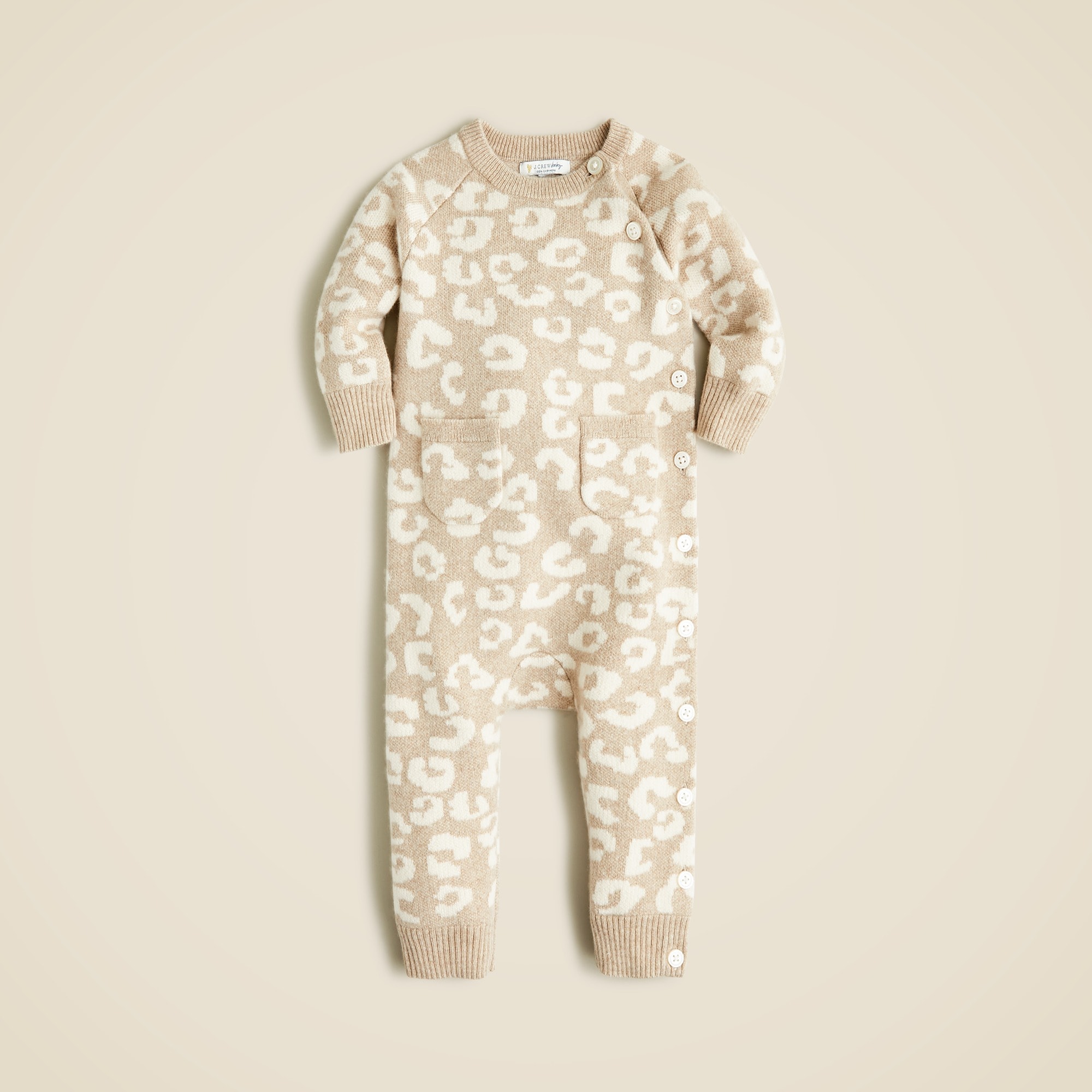 boys Limited-edition baby cashmere one-piece in leopard