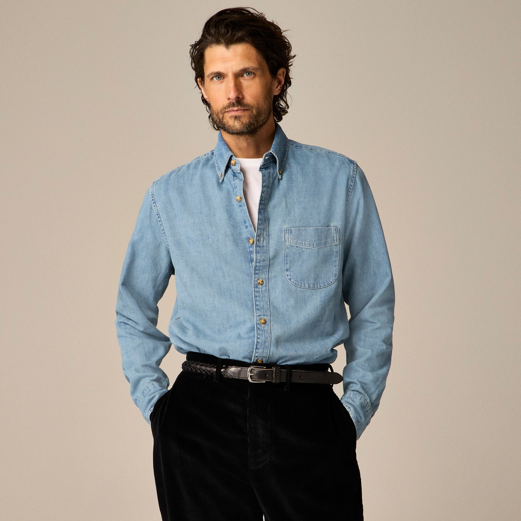 mens Midweight denim workshirt