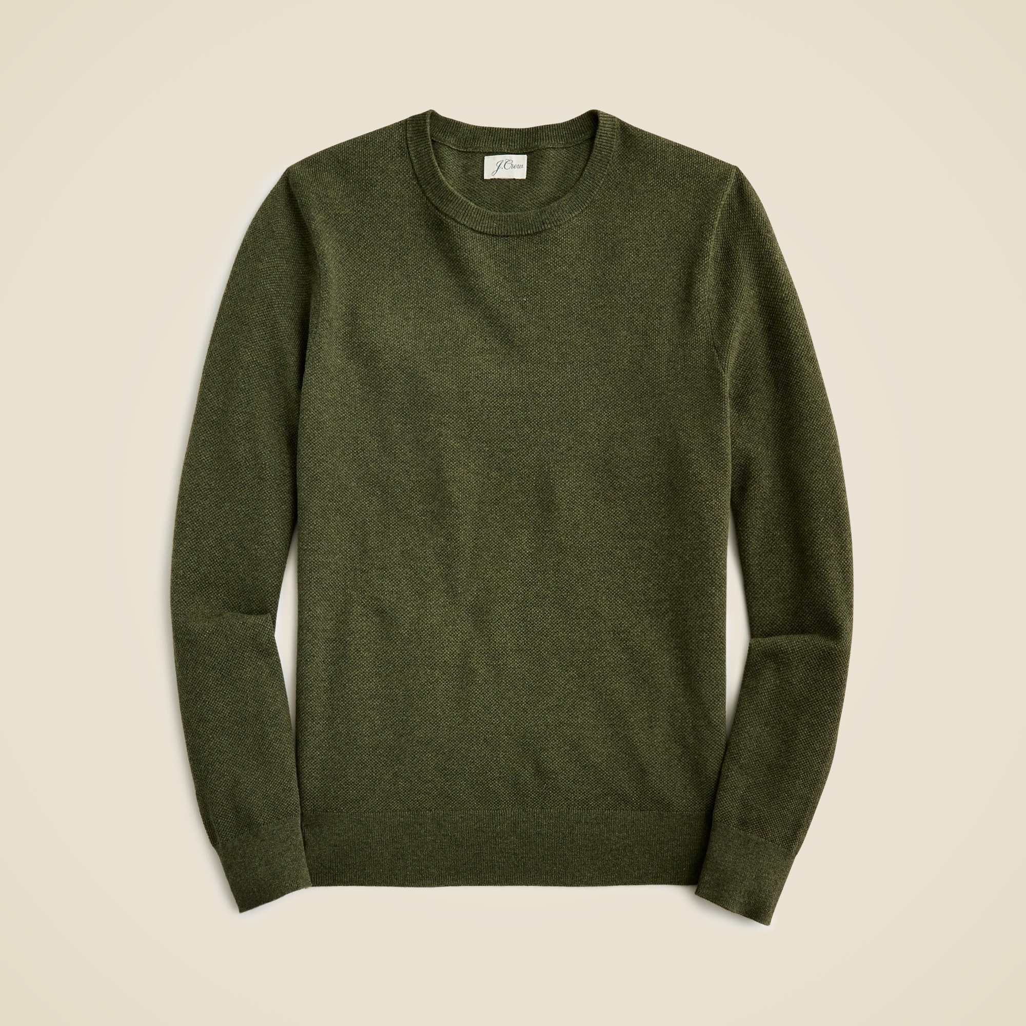  Cotton piqu&eacute;-stitch crewneck sweater