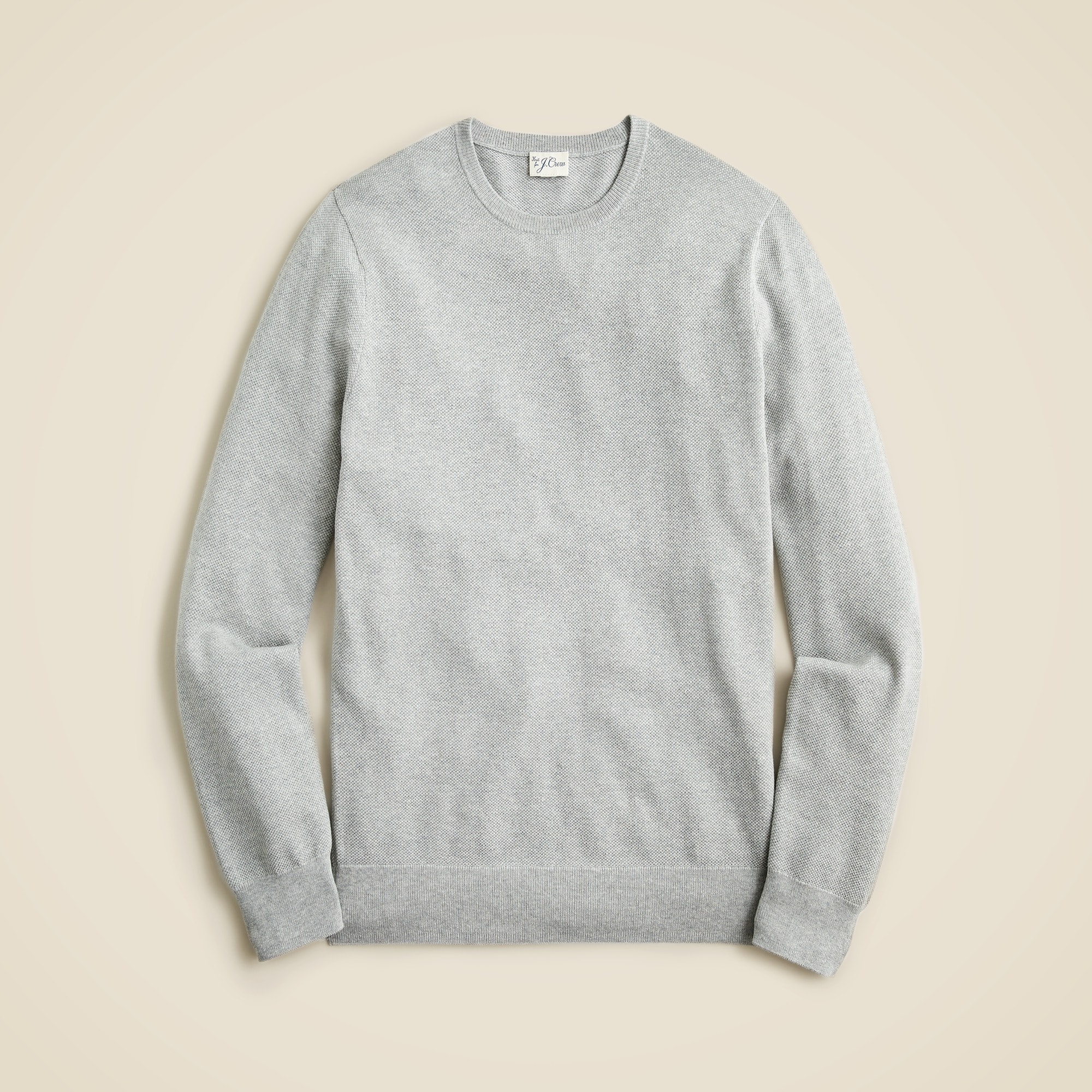 mens Cotton piqu&eacute;-stitch crewneck sweater