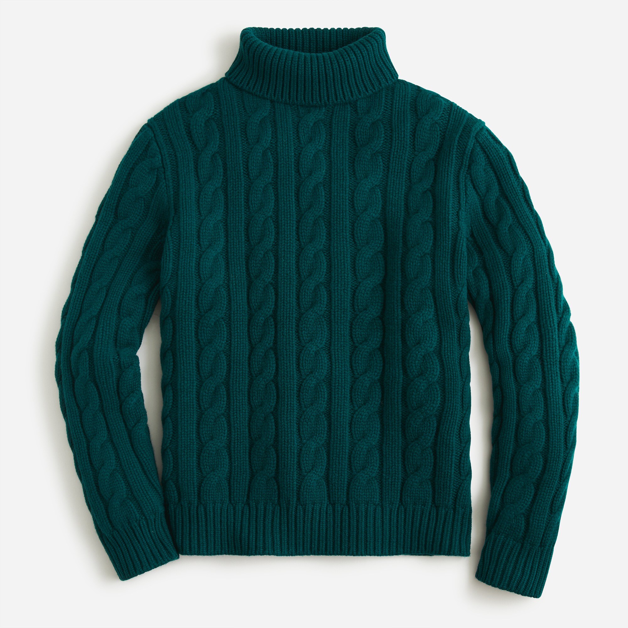 Chunky heavyweight cashmere cable-knit turtleneck sweater