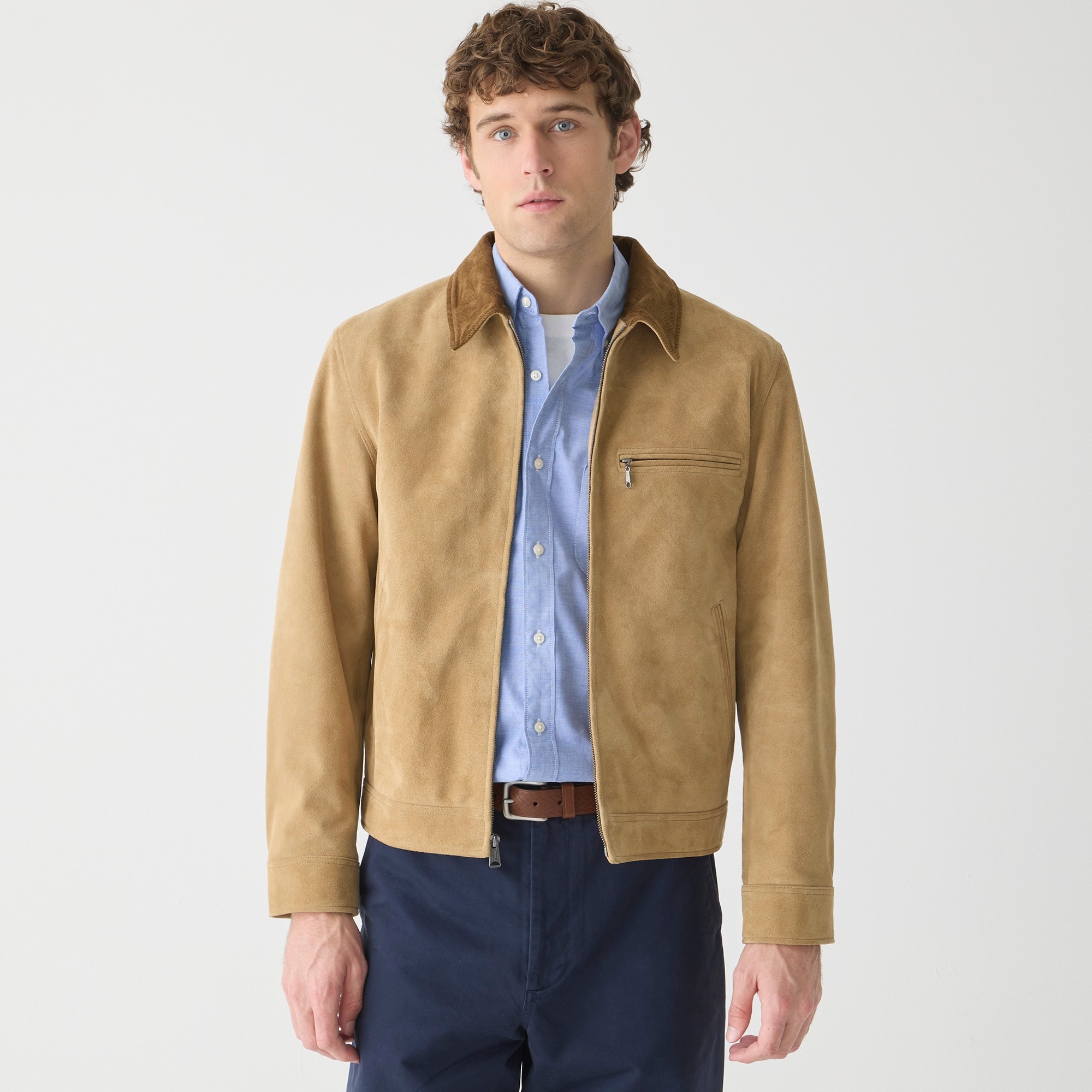 mens Limited-edition Wallace &amp; Barnes work jacket in Italian suede