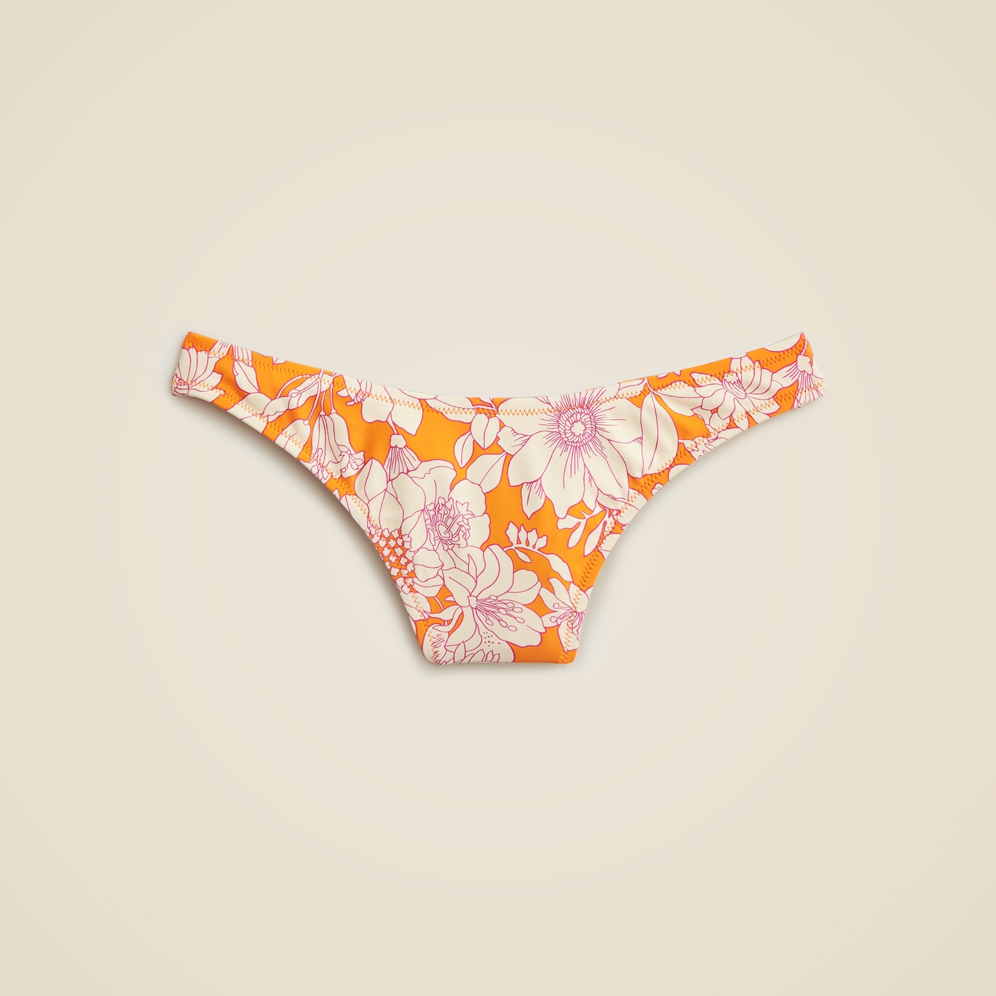  1989 high-leg bikini bottom in orange floral