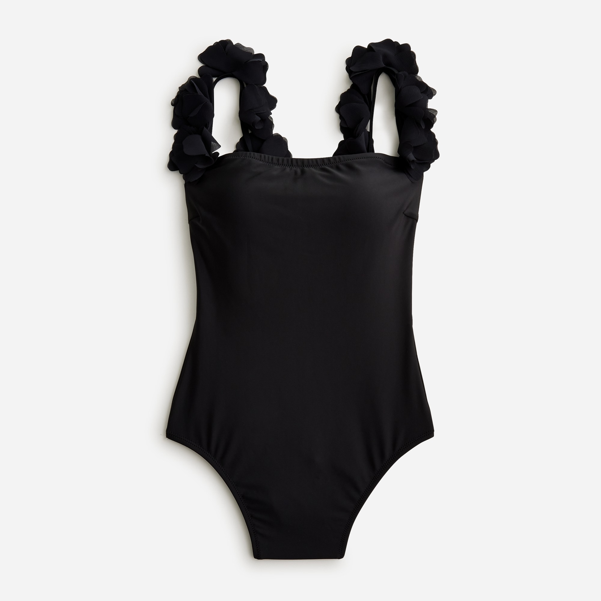  Flower-strap one-piece swimsuit