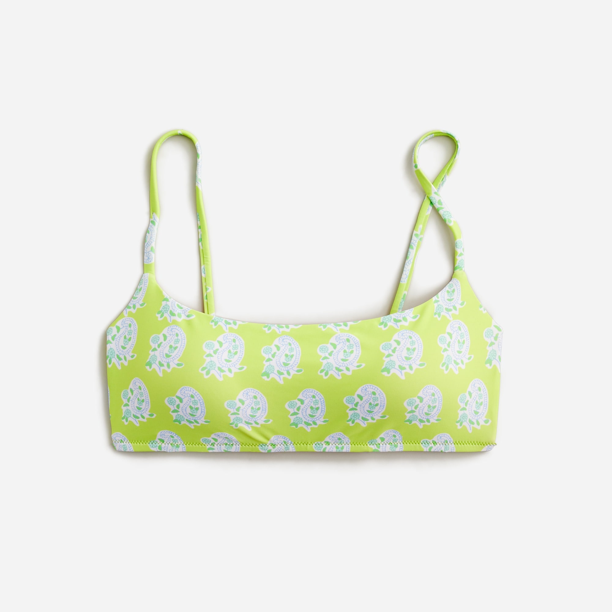  SZ Blockprints&trade; X J.Crew squareneck bikini top in green paisley