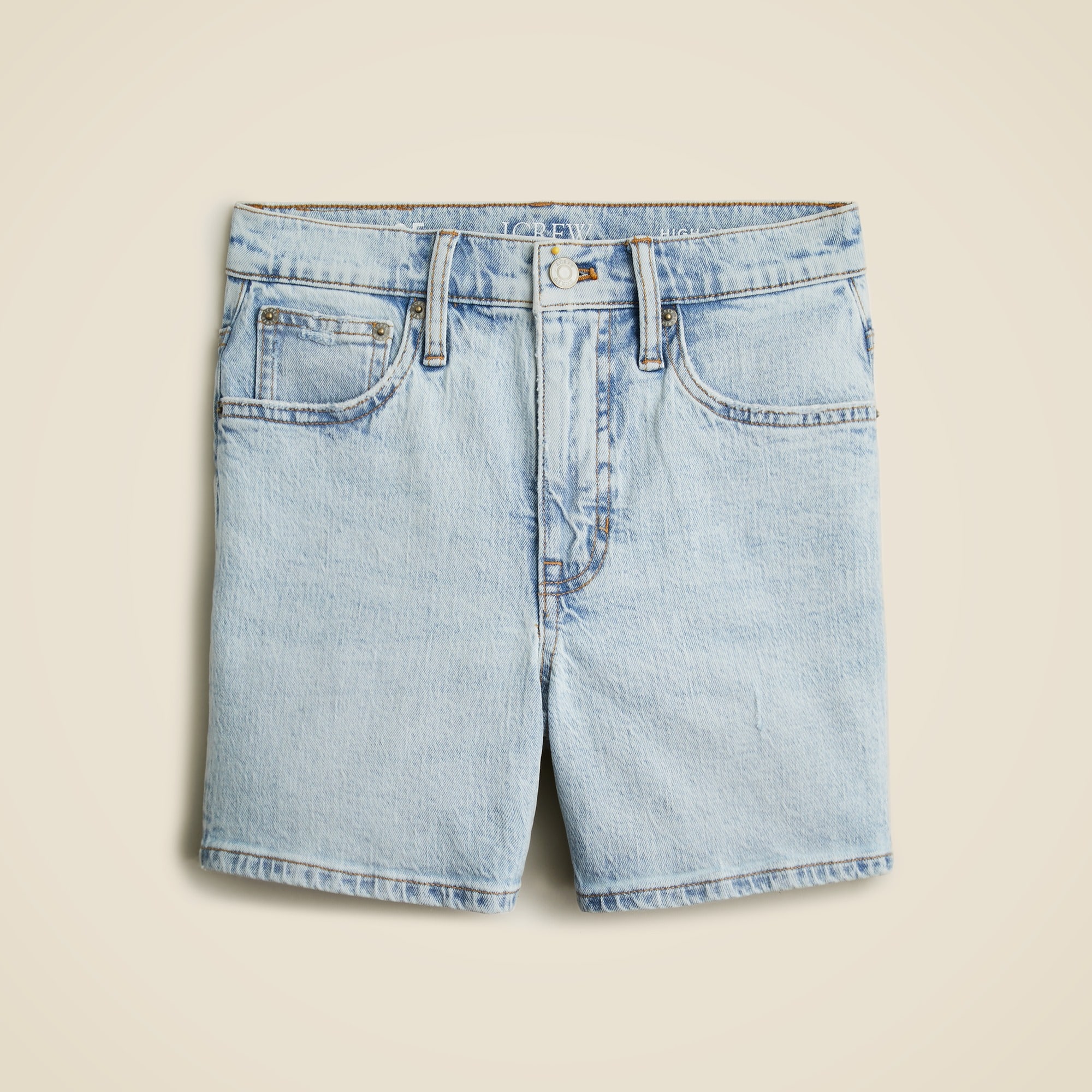  High-rise denim short in Delery wash