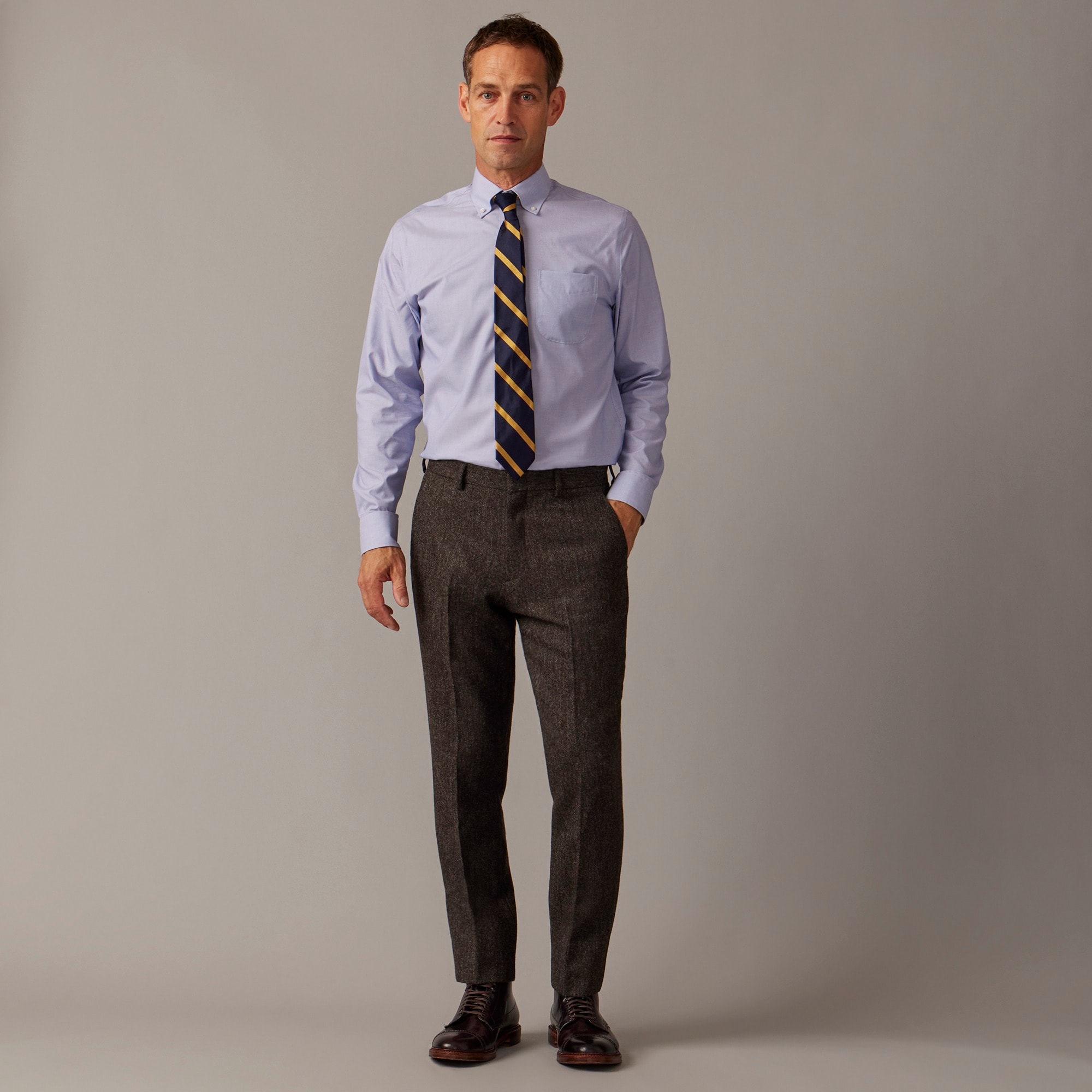 mens Ludlow Slim-fit suit pant in English wool tweed