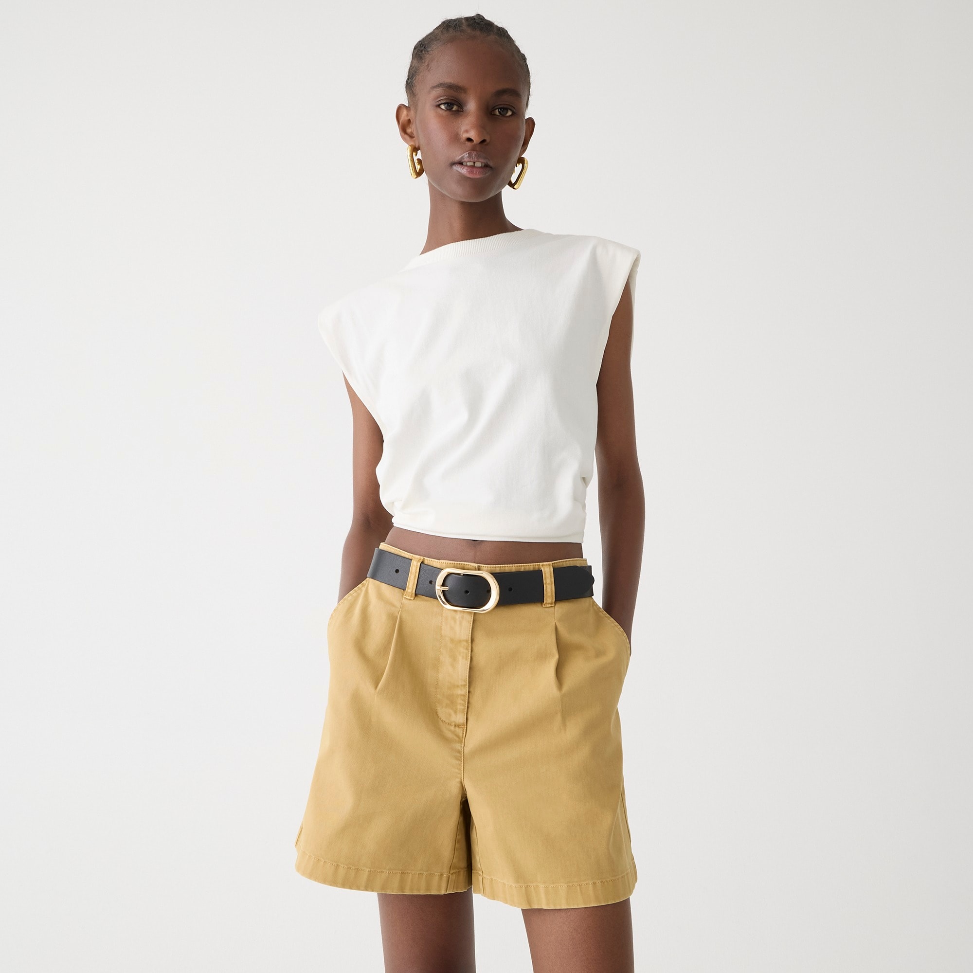 womens Pleated capeside chino short