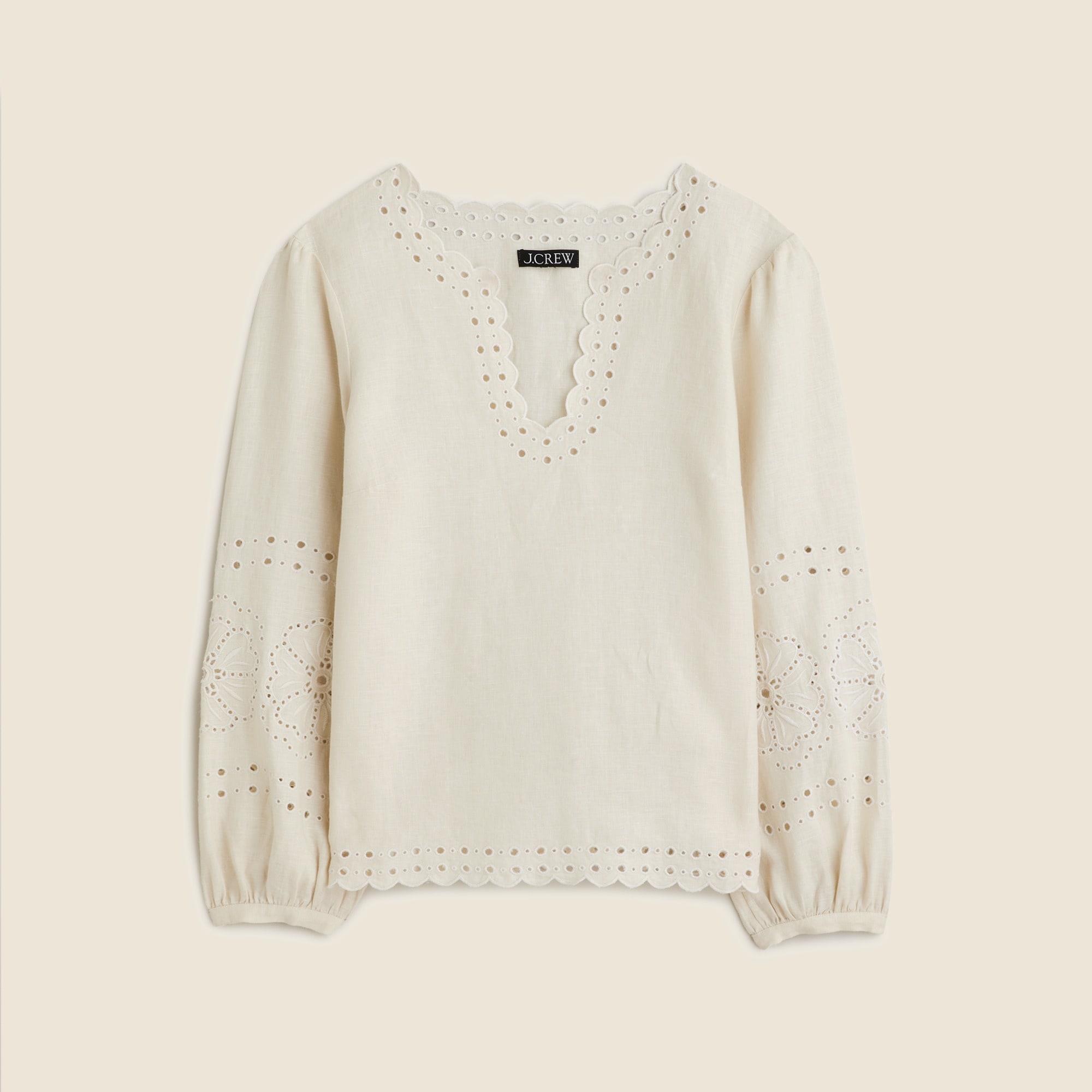  Bungalow embroidered top in linen