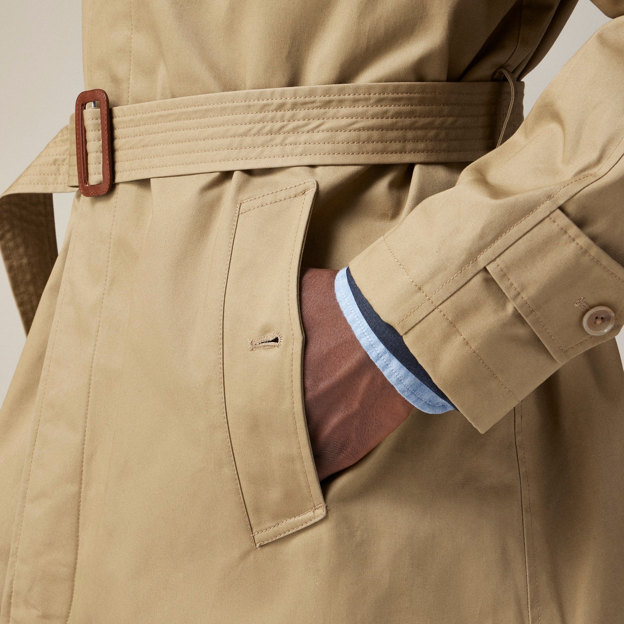 Ludlow trench coat in water-resistant cotton