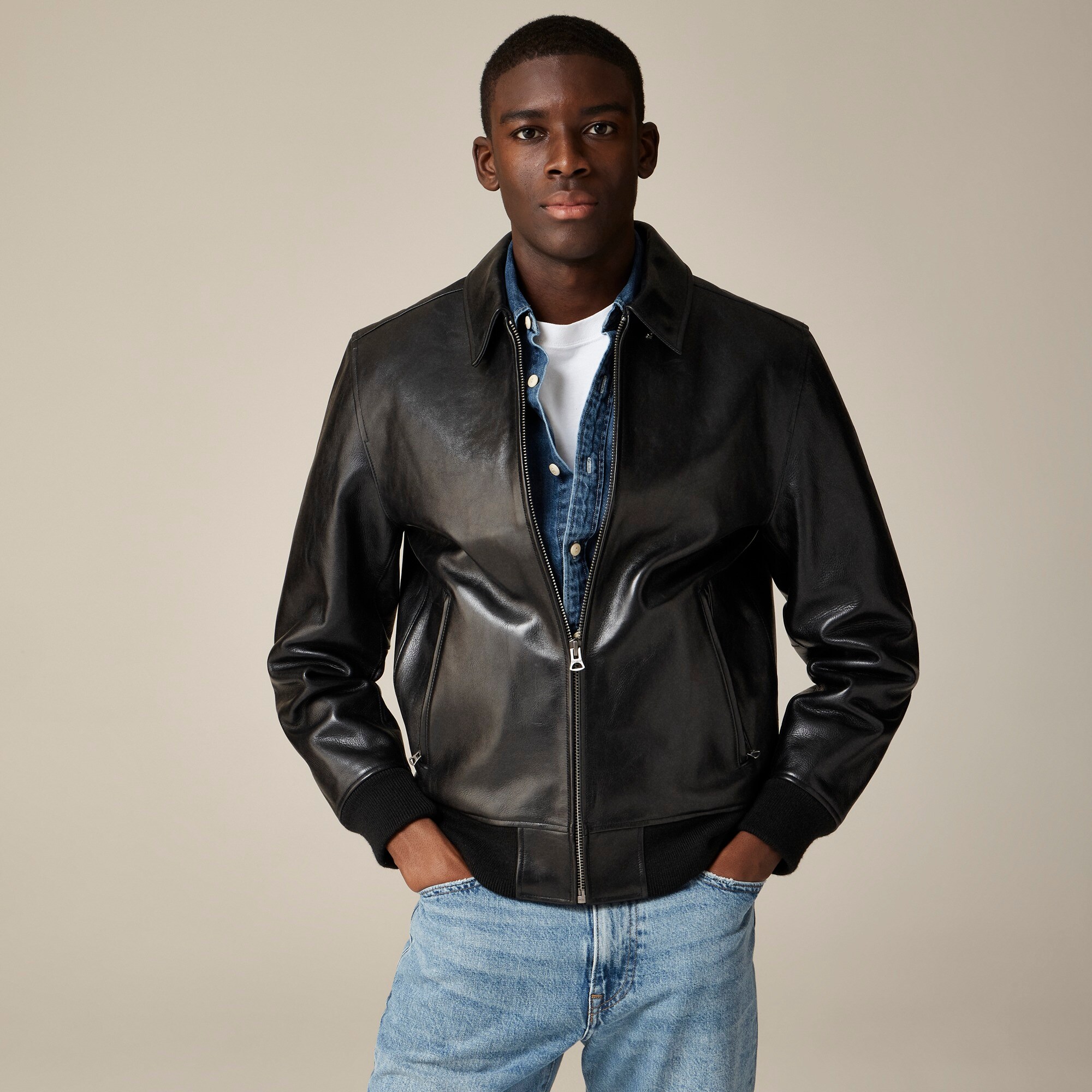 Limited-edition flight jacket in Italian leather