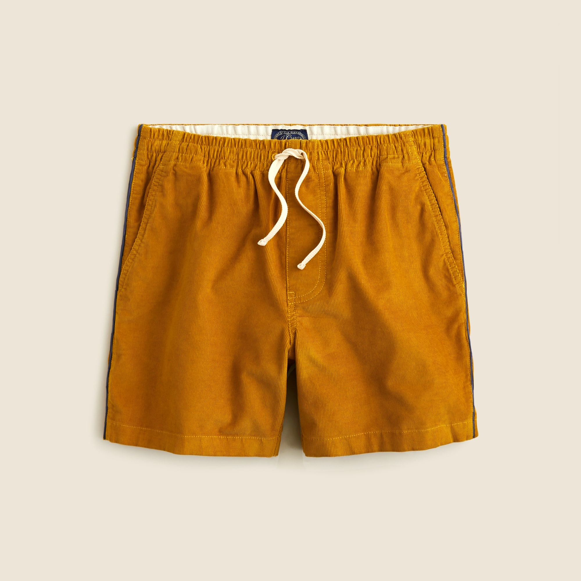 mens 6&quot; corduroy dock short with piping