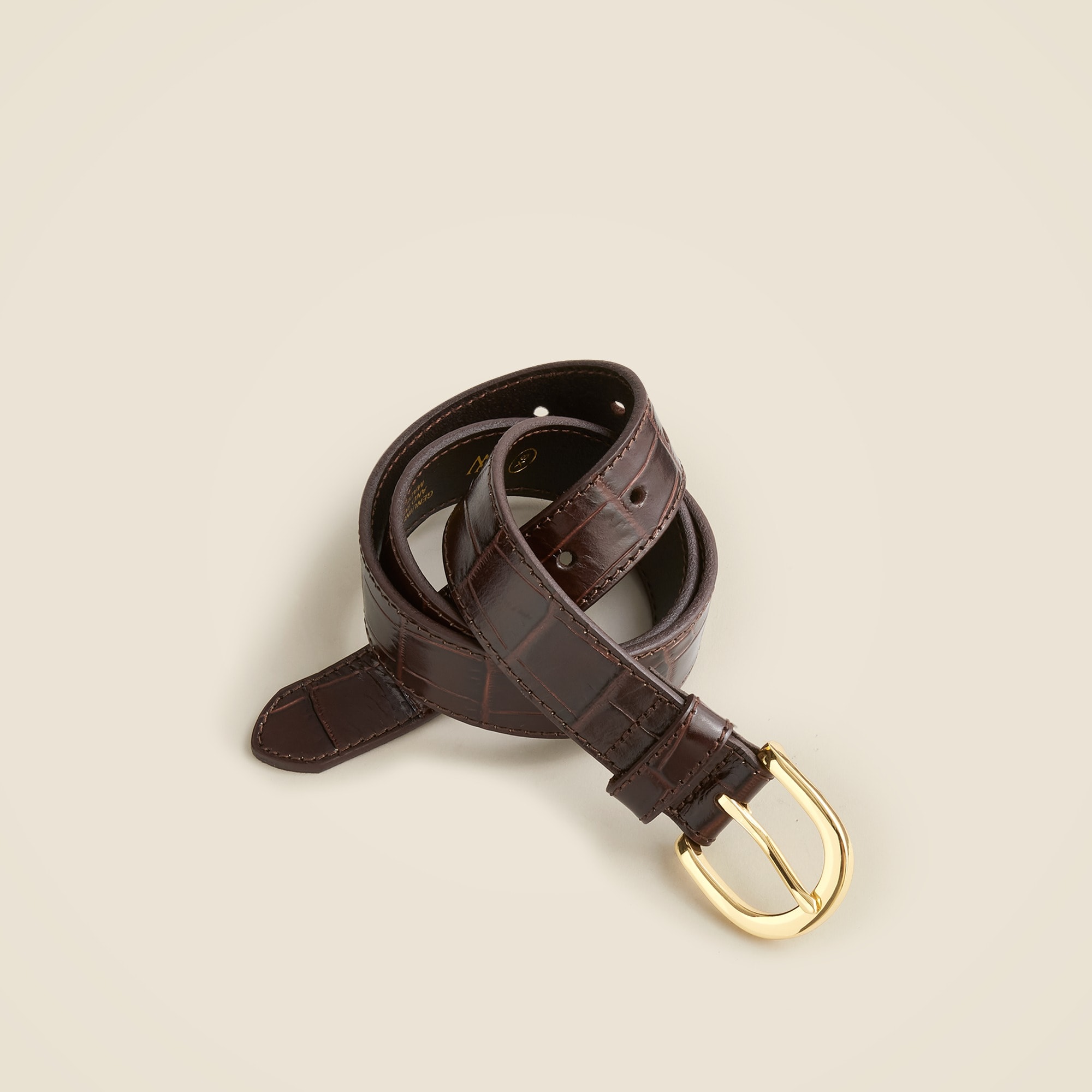 womens Classic belt in croc-embossed leather