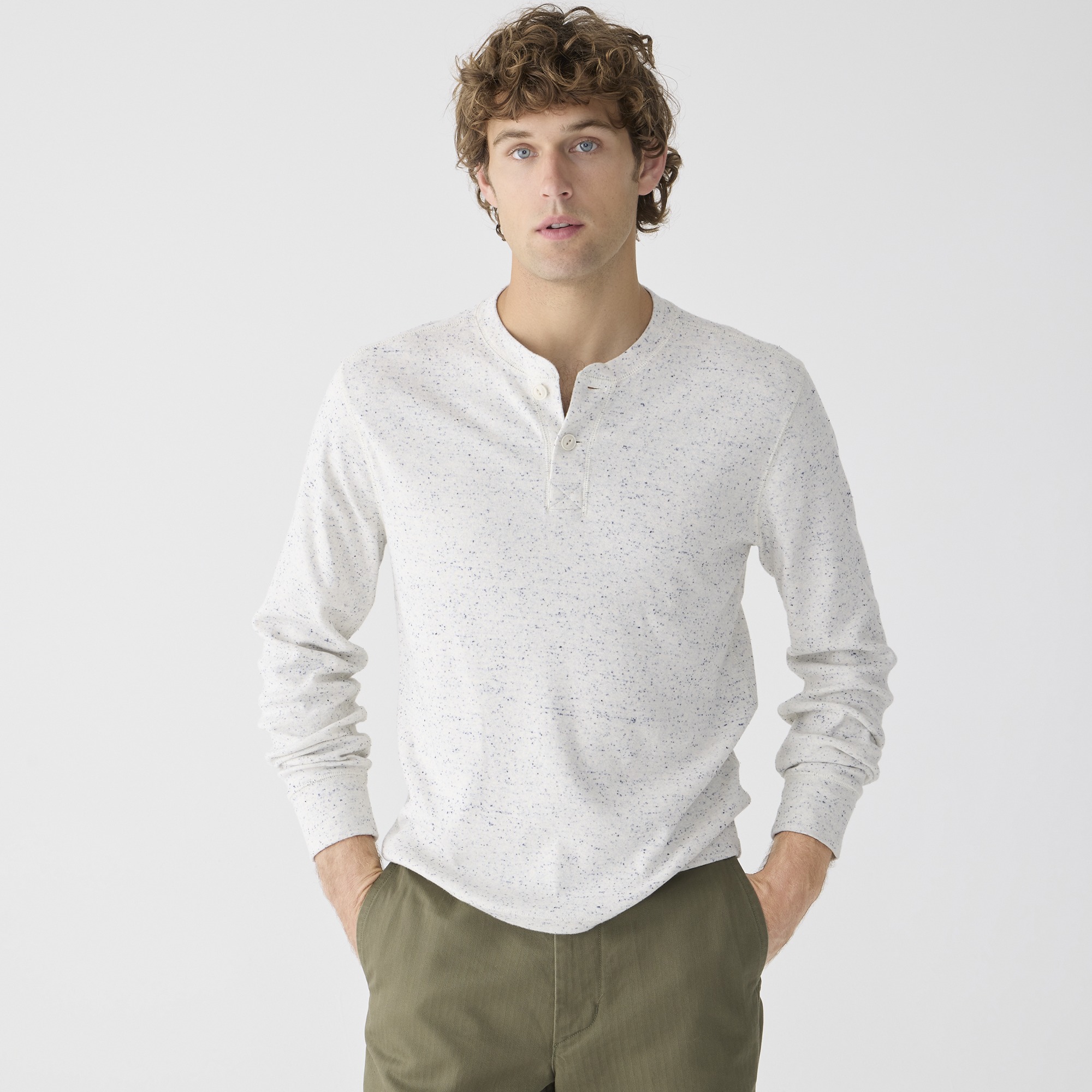 mens Heritage brushed rib-knit henley