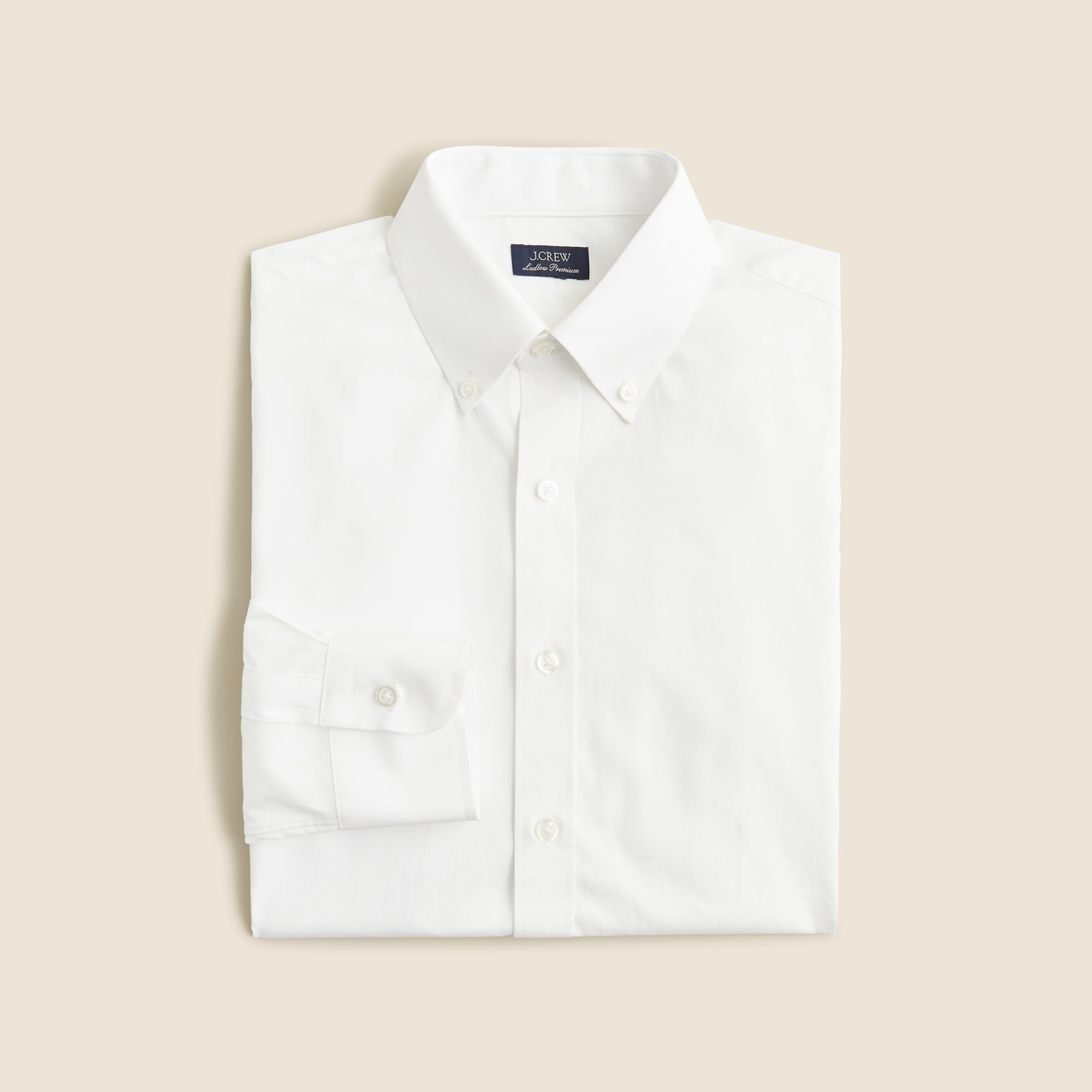 mens Ludlow Premium fine cotton dress shirt with button-down collar