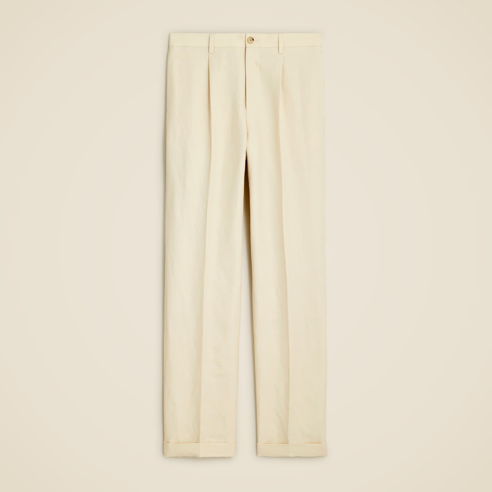  Crosby Classic-fit pleated suit pant in Italian linen-cotton blend