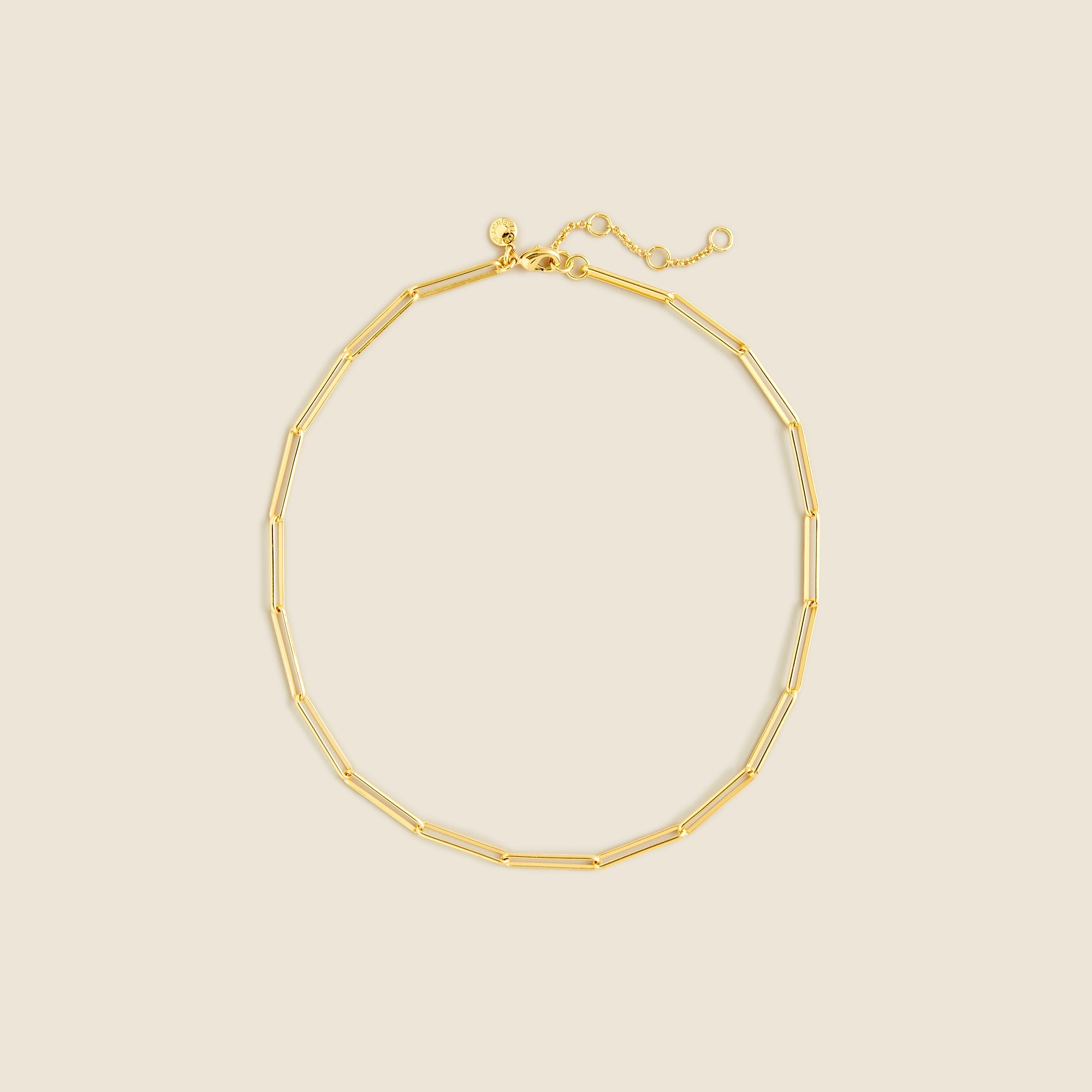 womens Dainty gold-plated paper-clip collar necklace