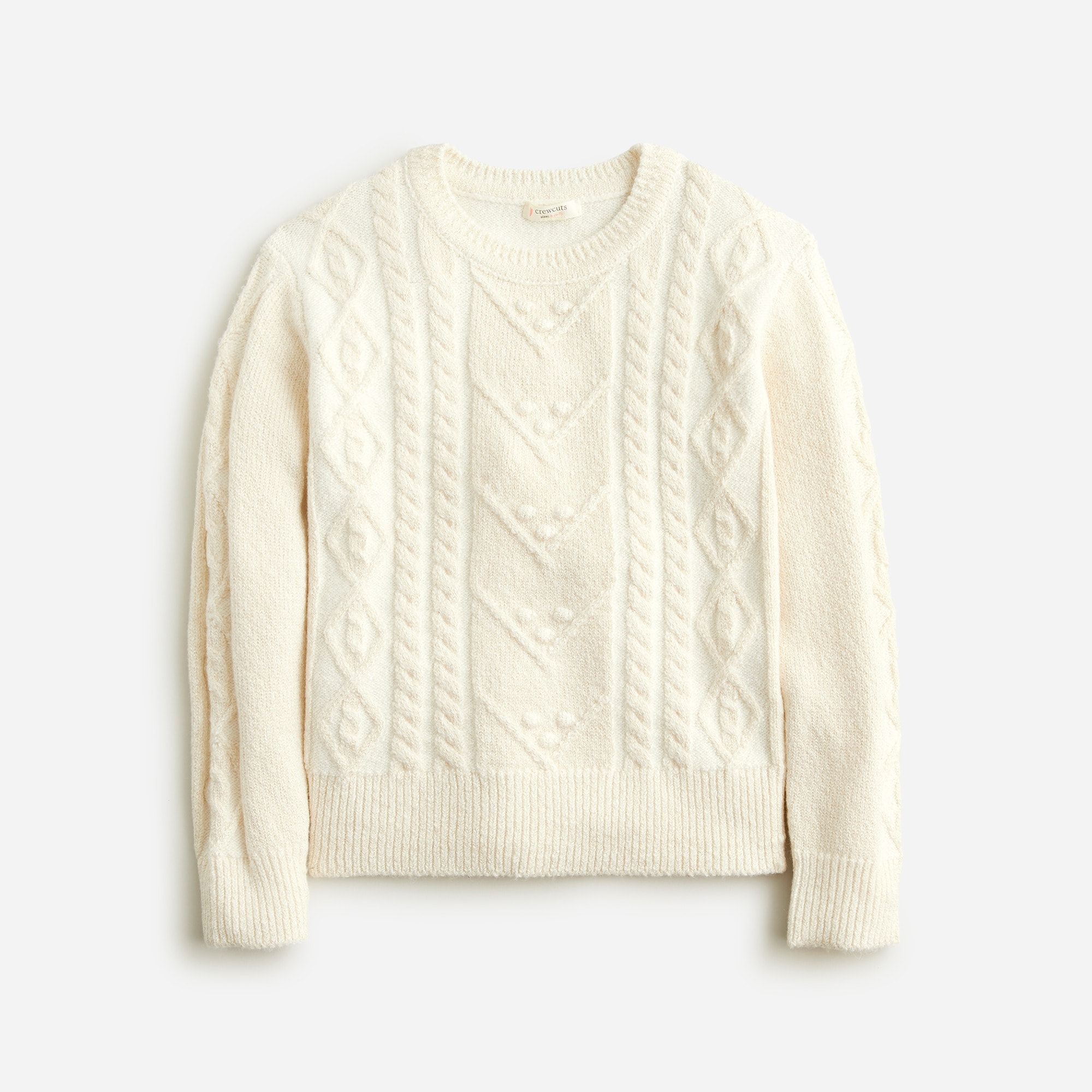  Girls' sparkle cable-knit sweater