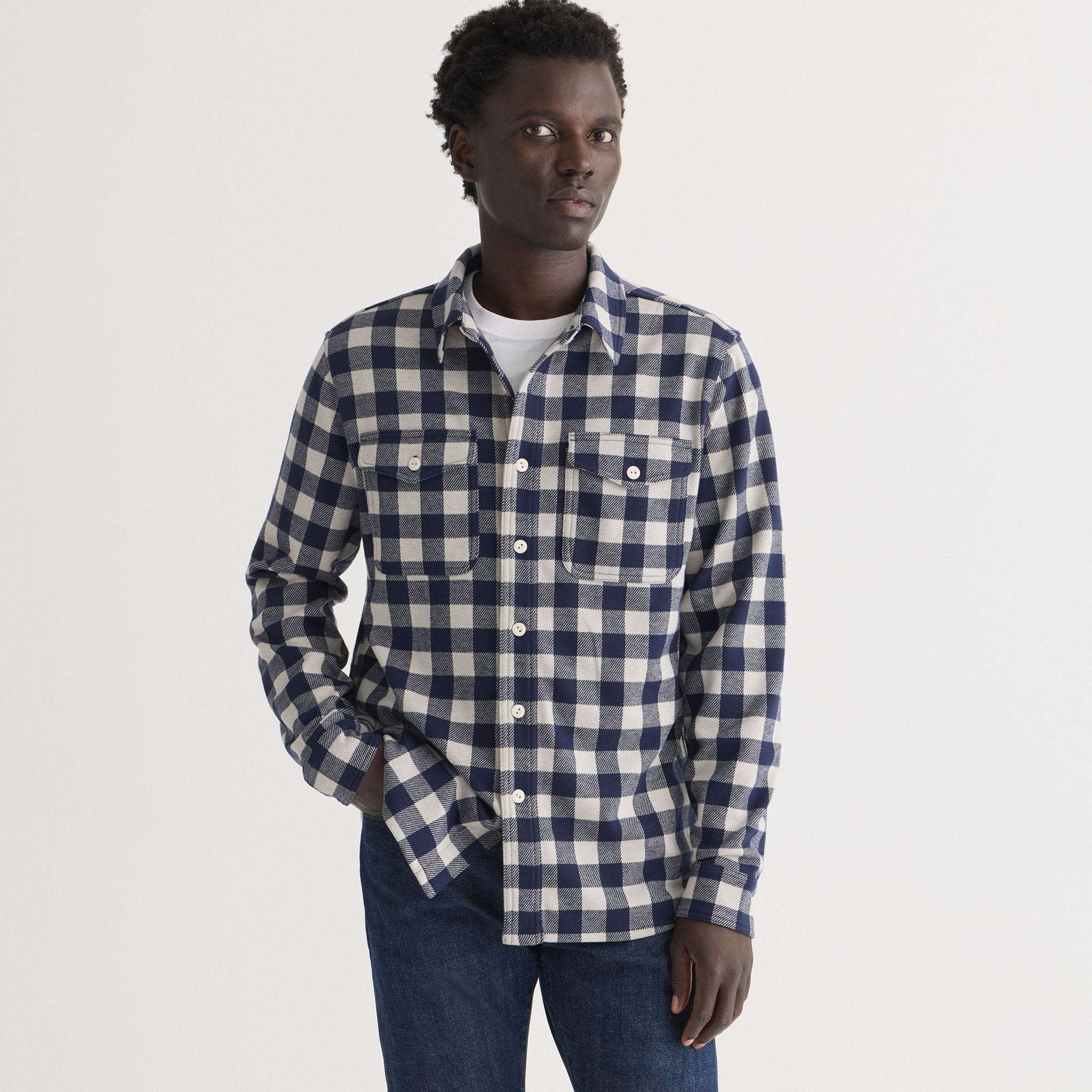 mens Seaboard soft-knit shirt in plaid