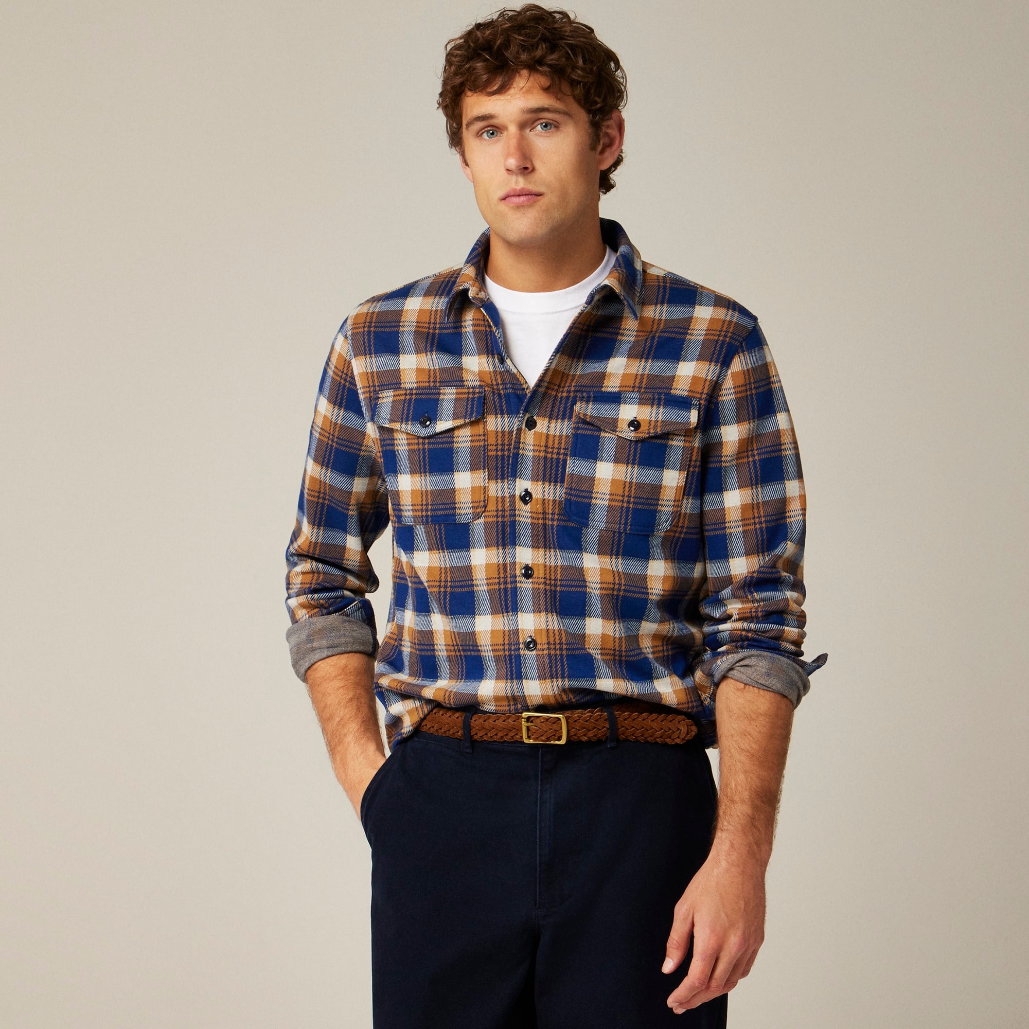 mens Seaboard soft-knit shirt in plaid