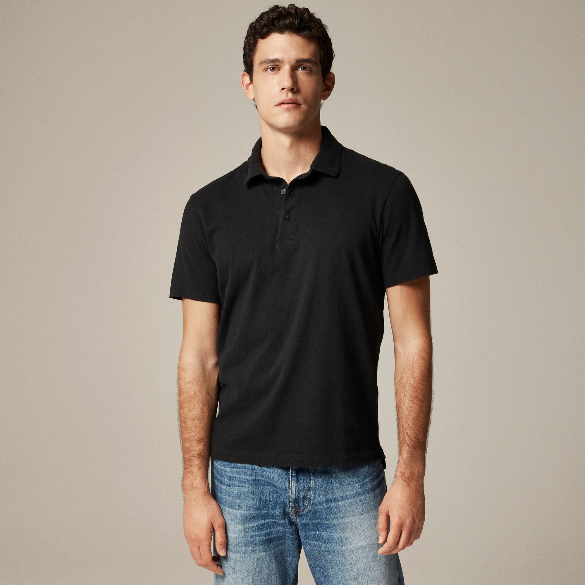 mens Sueded cotton polo shirt