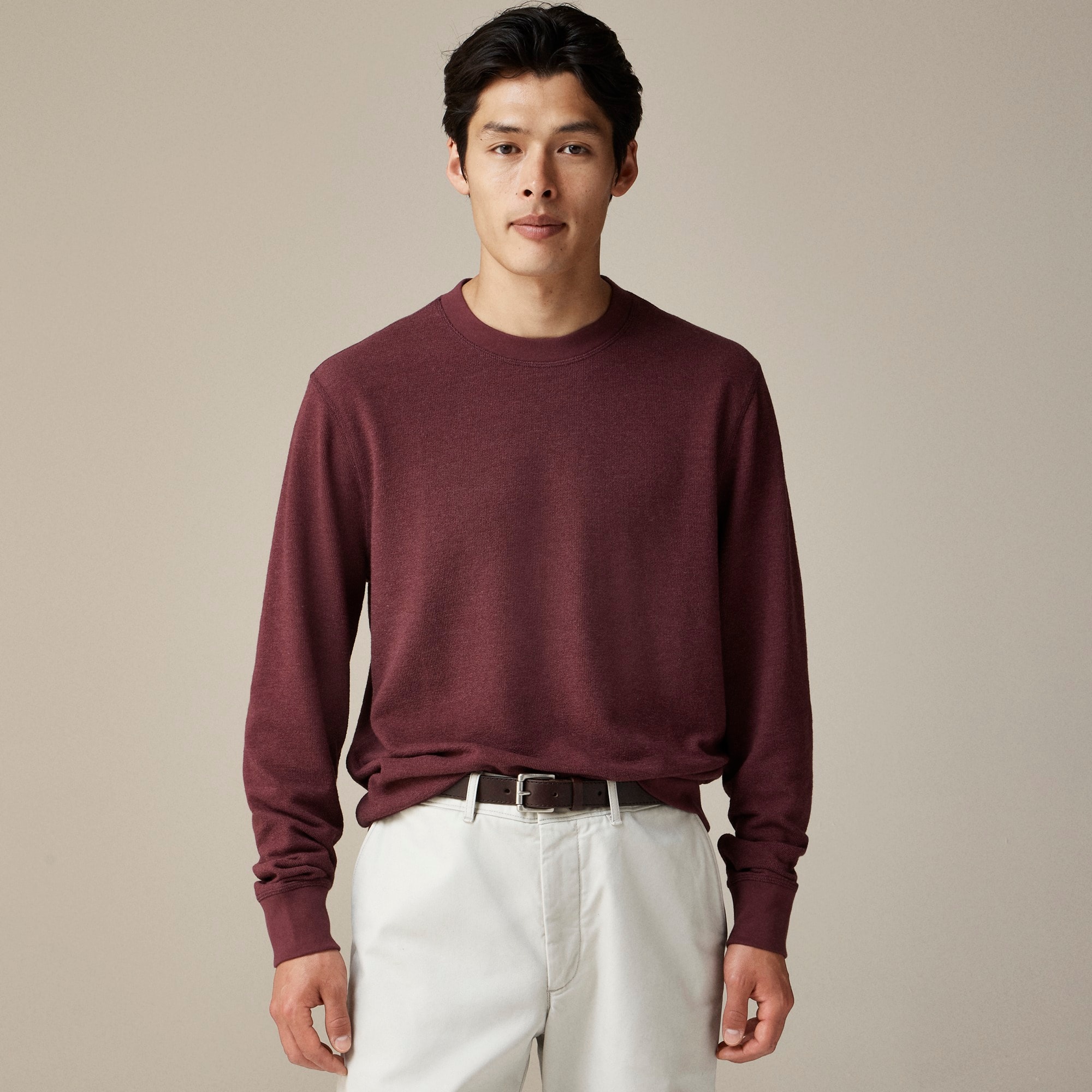 mens Long-sleeve textured sweater-tee