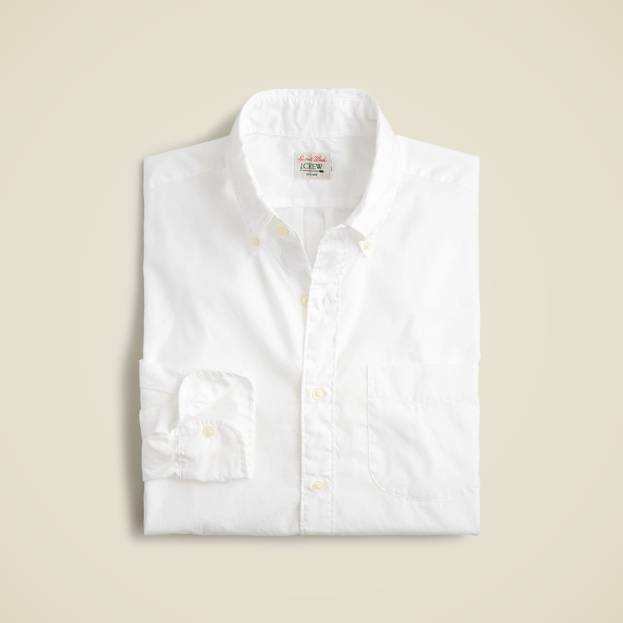 mens Slim Secret Wash cotton poplin shirt