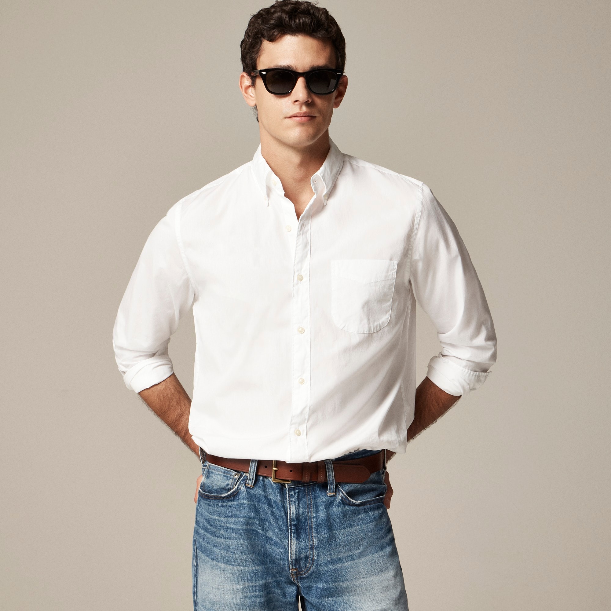 j.crew: secret wash cotton poplin shirt for men