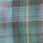 Slim Untucked Secret Wash cotton poplin shirt in print HENRY TARTAN BLUE GREEN