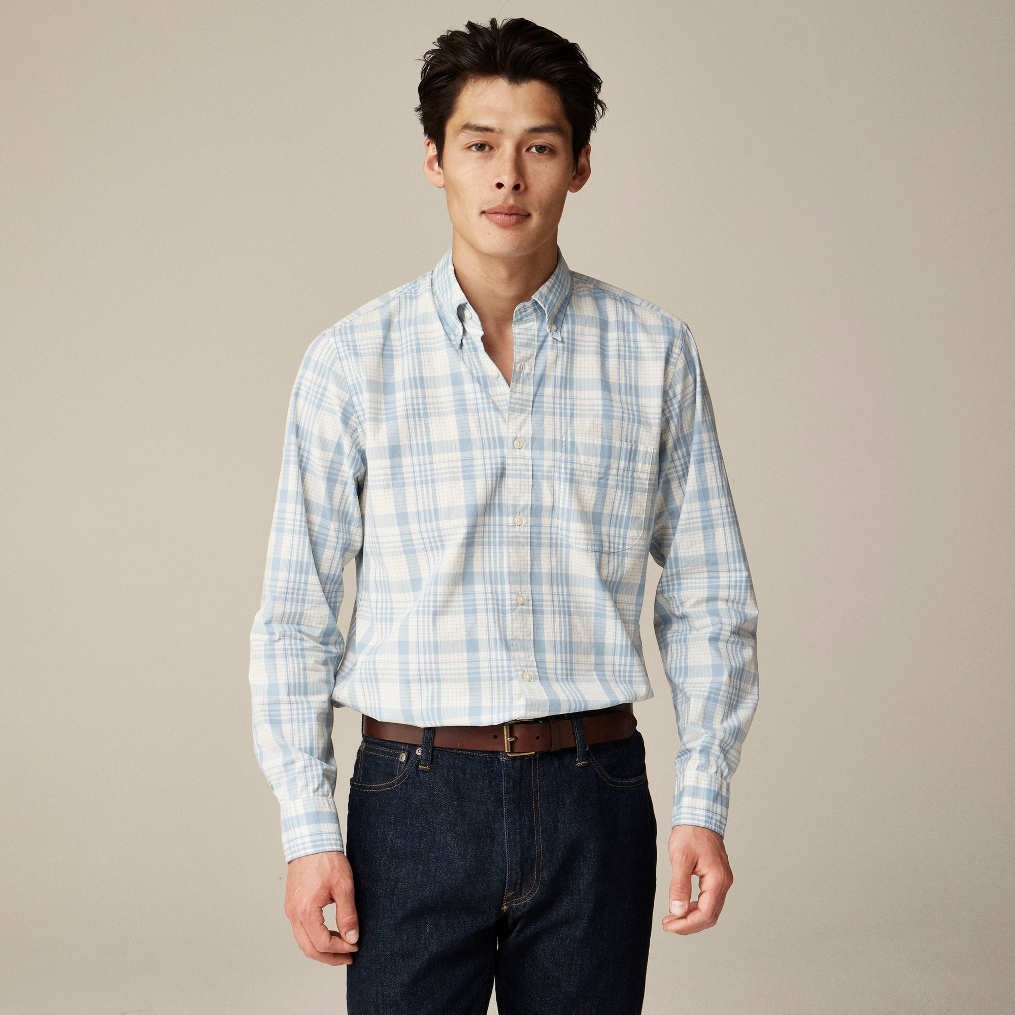 mens Secret Wash cotton poplin shirt