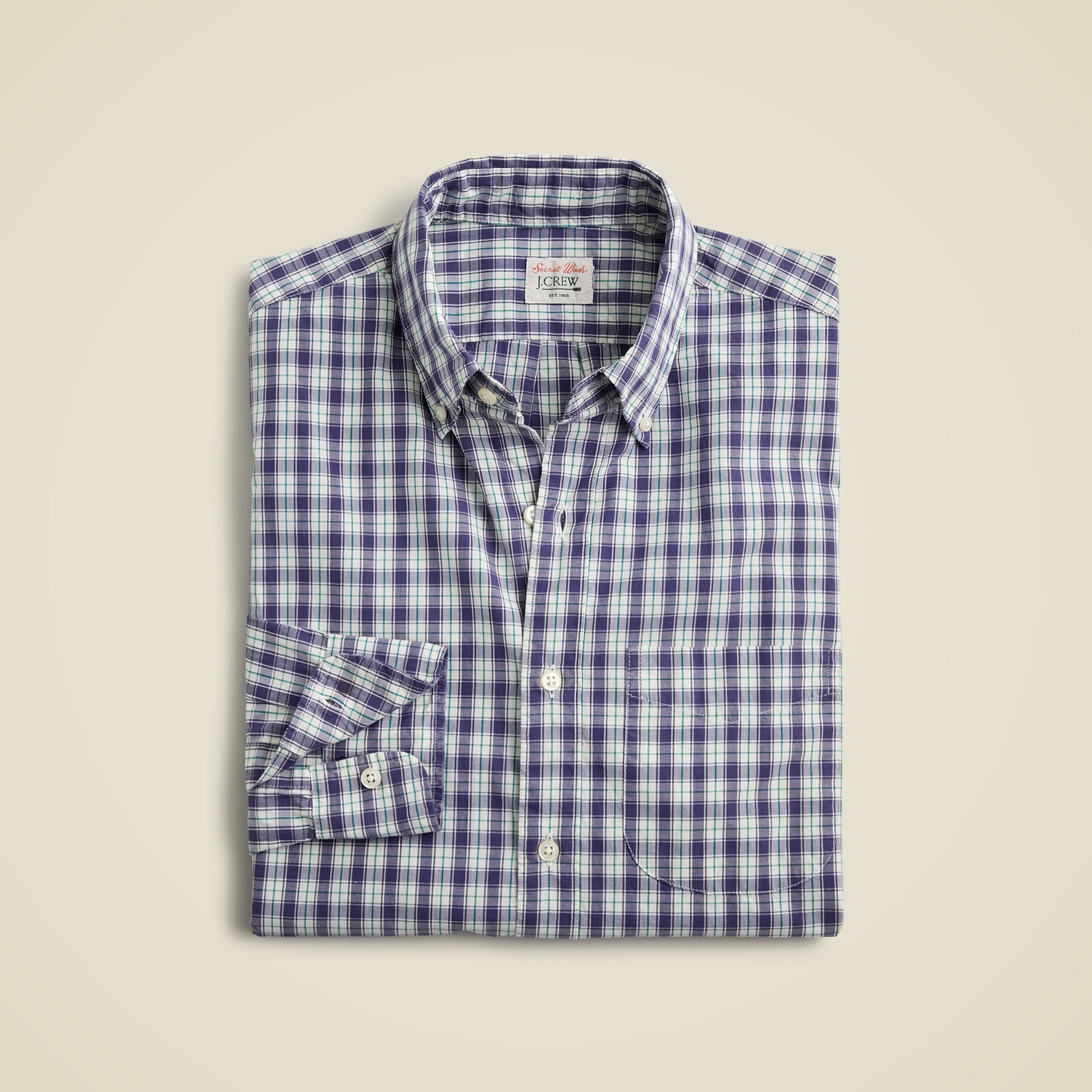 mens Secret Wash cotton poplin shirt